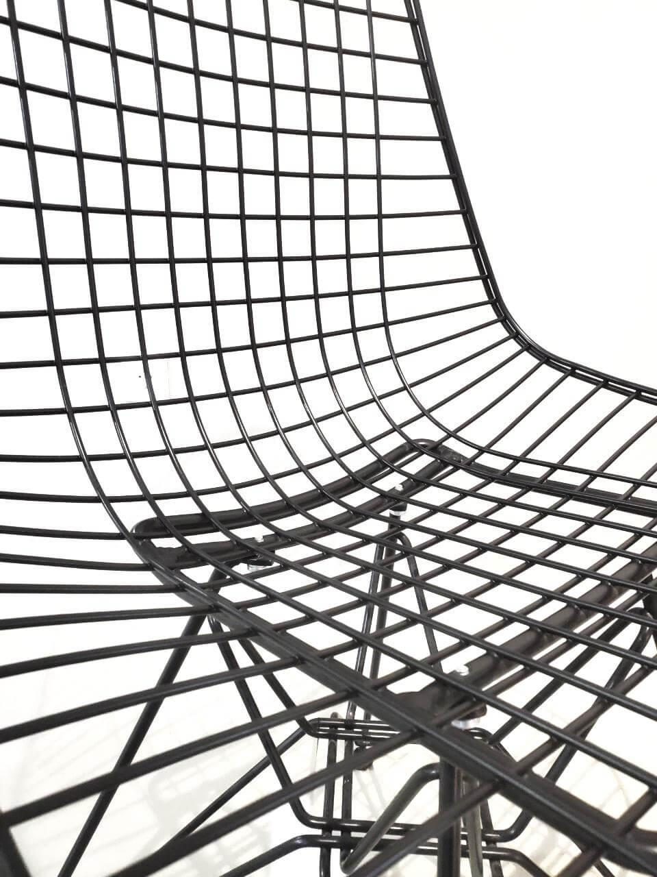 Vitra - Stuhl Black Wire Chair DKR Neue Höhe Stahldraht Schwarz - 6