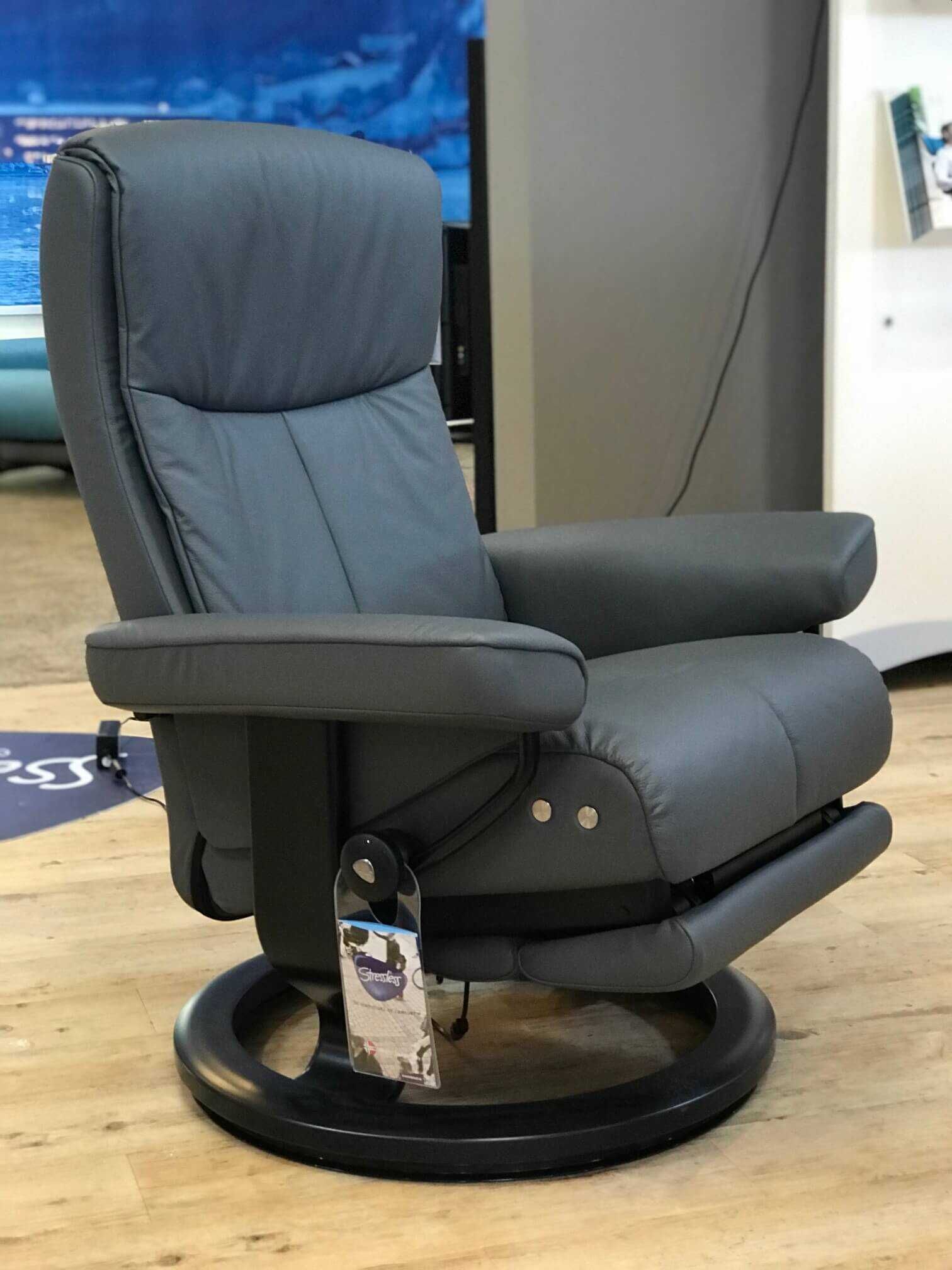 8154 Stressless - Sessel Peace M Leder Grau Batick LegComfort - 4