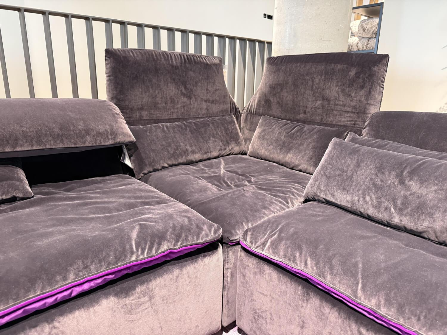 Werther - Sofa Elements Frei Kombinierbar Stoff Bicolor Lila Schwarz 7832-095 7832088 - 3