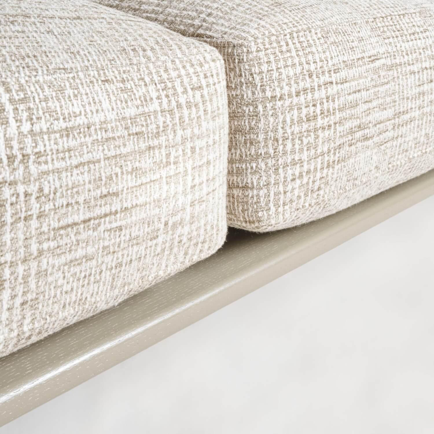 Bielefelder Werkstätten - Sofa Spirit 2 80 Stoff Scott BW 1769 272 Creme Beige Grau Füße Metall Beige Grau Mit Schmalen Armlehnen Und Armlehnkissen - 4