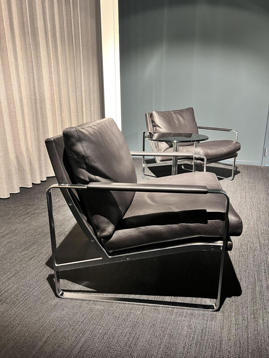 Walter Knoll - Sessel Fabricius 710 10 Leder Softy Tundra Anthrazit Gestell Stahl Chrom - 3