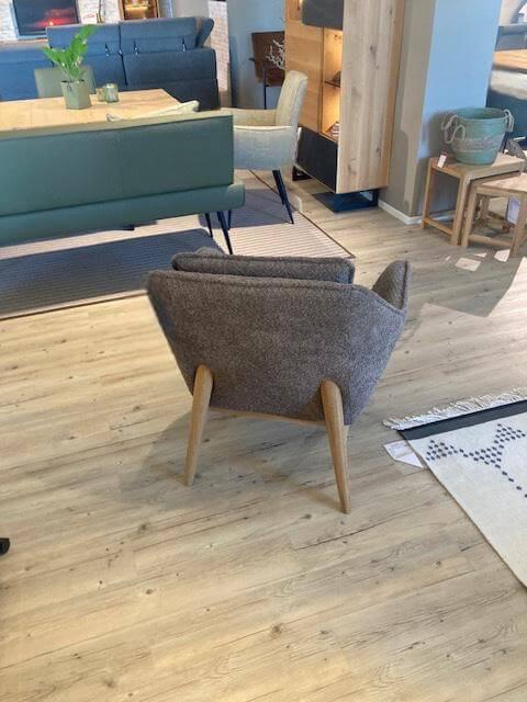 Natura - Sessel Karasu Posh Stoff 2 Catch Me 04 Grau Braun Gestell Massivholz - 3