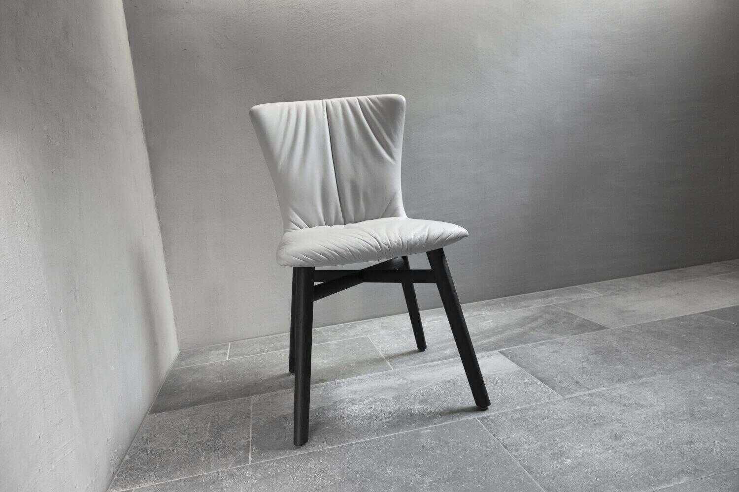 2er-Set Stuhl Dexter 2056 ohne Armlehne Leder 2 Elmosoft Weiß