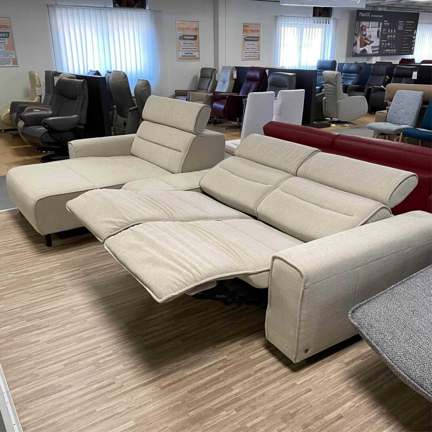 Stressless - Ecksofa Emily Stoff Daisy Sand Elektrisch Verstellbar mit Zwischenelement - 8