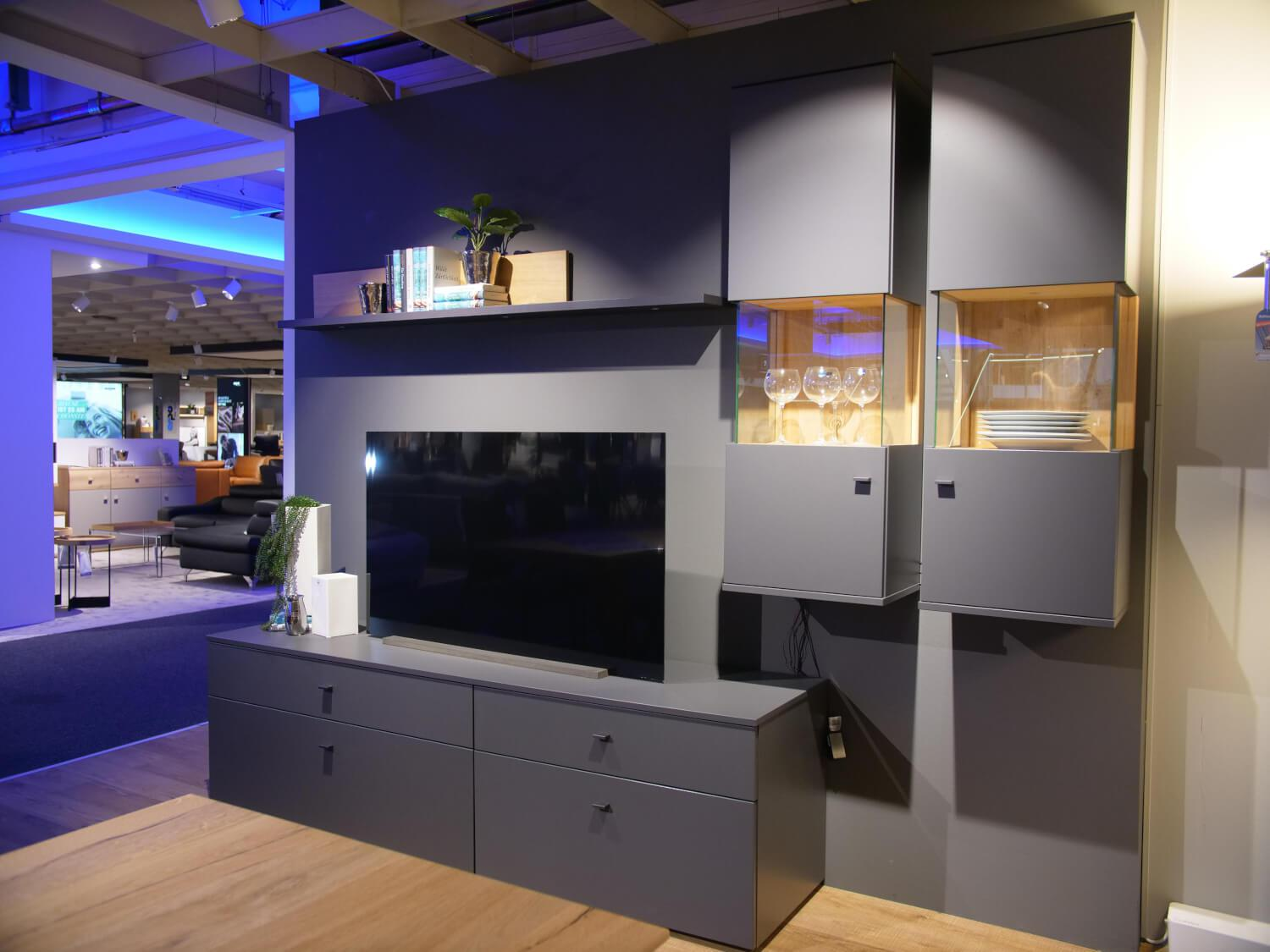 Mondo - Wohnwand Futura - 9752 Lack Schiefer Grau Matt PG2 - 11