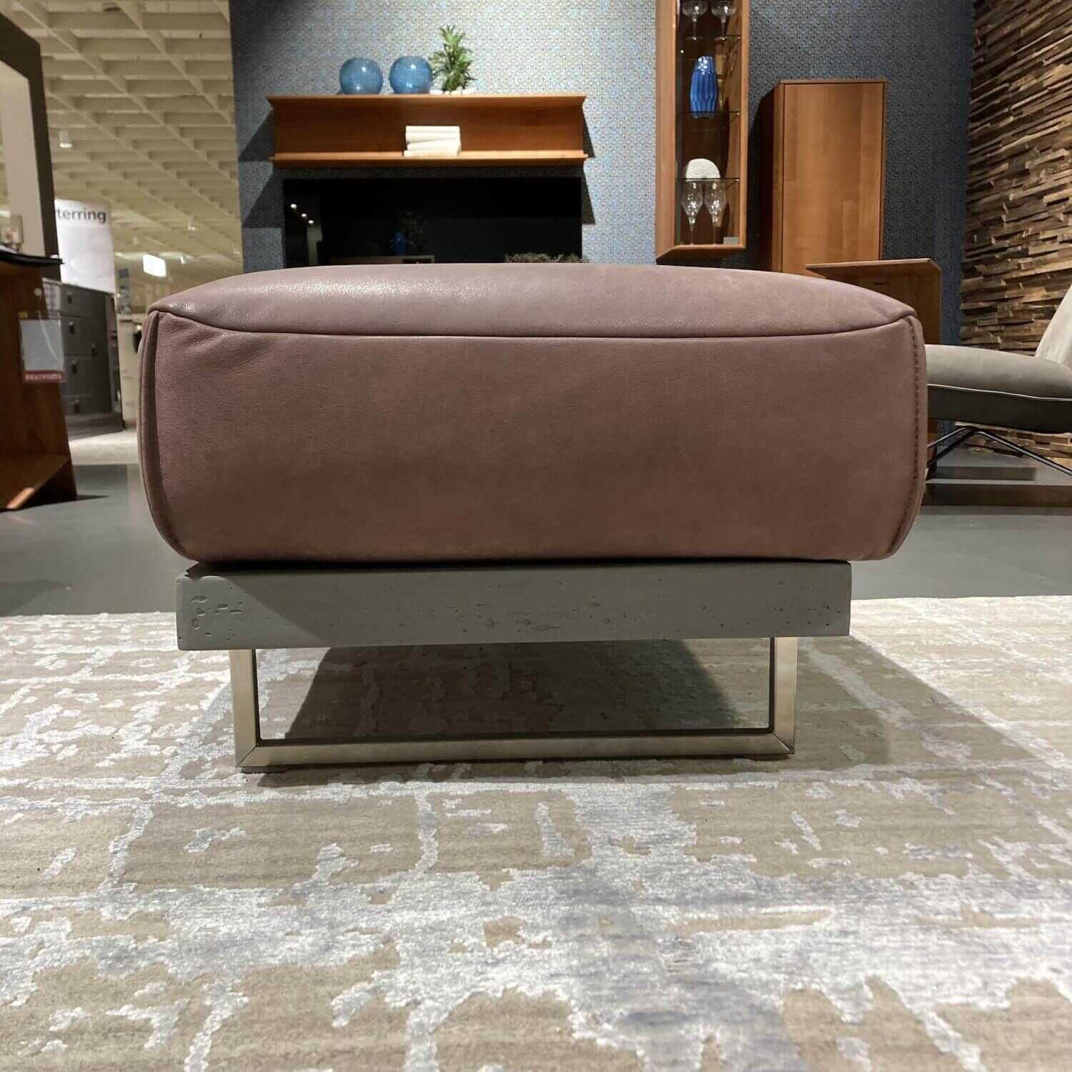 Koinor - Sofa Cantabo 2061 Leder Stoff Rot-Braun mit Drehbaren Sitzen und Hocker - 7