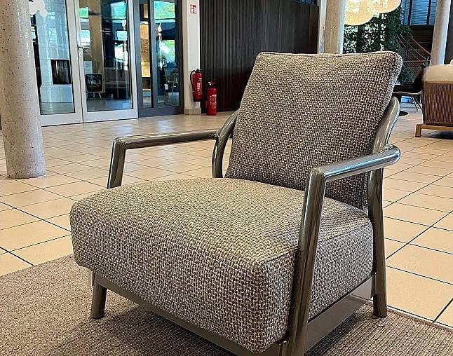 Flexform - Outdoor Sessel Alison Stoff Cacus N A73 C Grau Rücken Eco Leder Polyurethan Eva Bordeaux 7002 Rot Gestell Aluminium Lackiert - 3