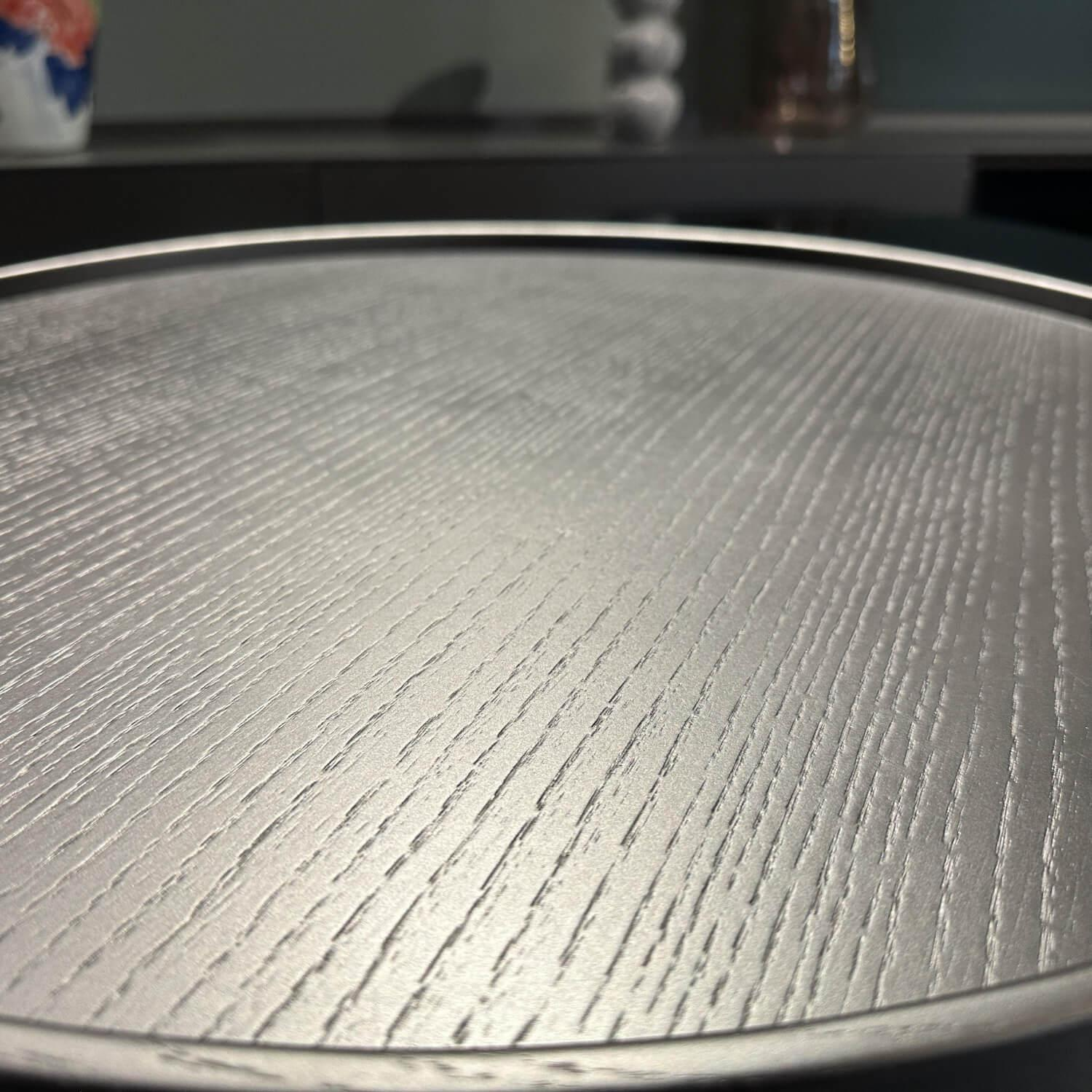 B&B Italia - Sessel Harbor Stoff Veilchen Violett Drehgestell Grau Metallisiert Mit Tablett Eiche Schwarz Gebürstet Kopfkissen Und Hocker - 4