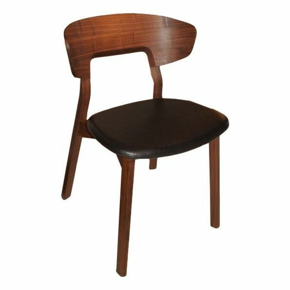 Zeitraum -  Stuhl Nonoto Polster Leder Reinhardt Jepard 0500 Schwarz Gestell Amerikanischer Nussbaum - 1