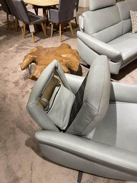 himolla - Sessel Cumurex 7270 Leder 22 Soft Nappa Jade Blau Gestell Metall Schwarz Pulverbeschichtet Mit Kopfstütze - 2