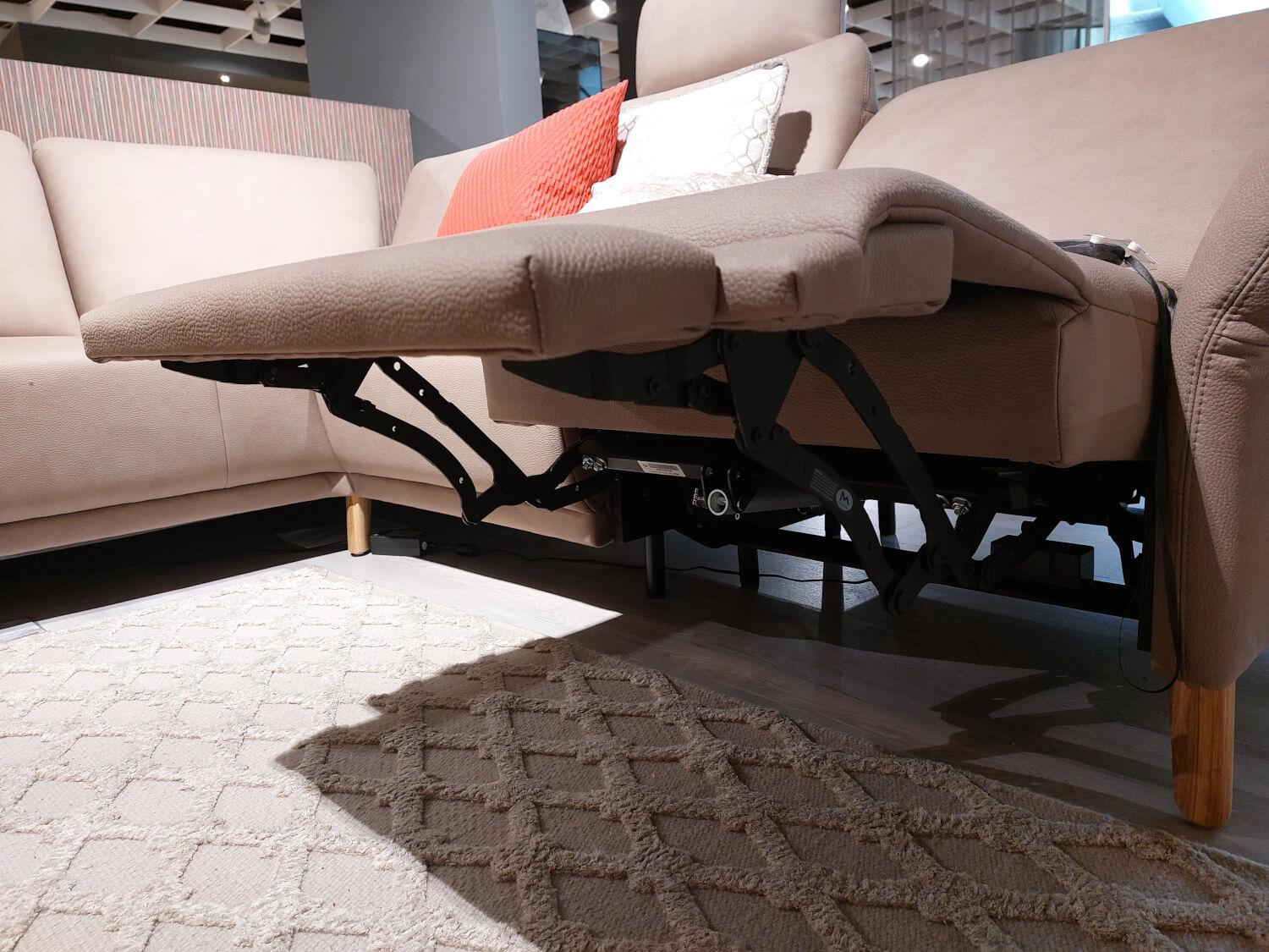 Global - Corner sofa Global Rosario upholstery fabric Seattle color mud brown wooden base oak oiled - 6