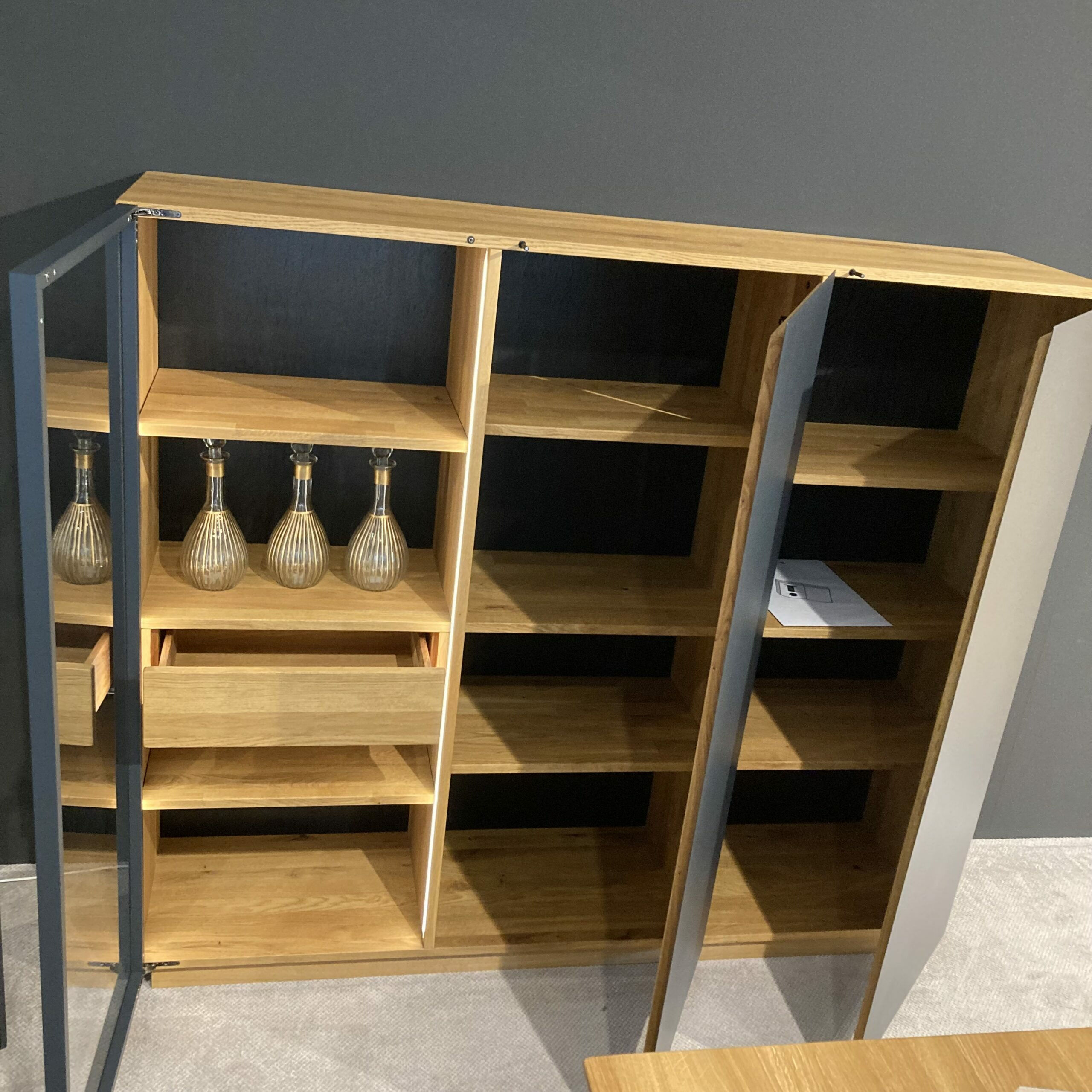 Wimmer - Highboard Weira Rustikale Eiche Metall Schwarzgrau - 5