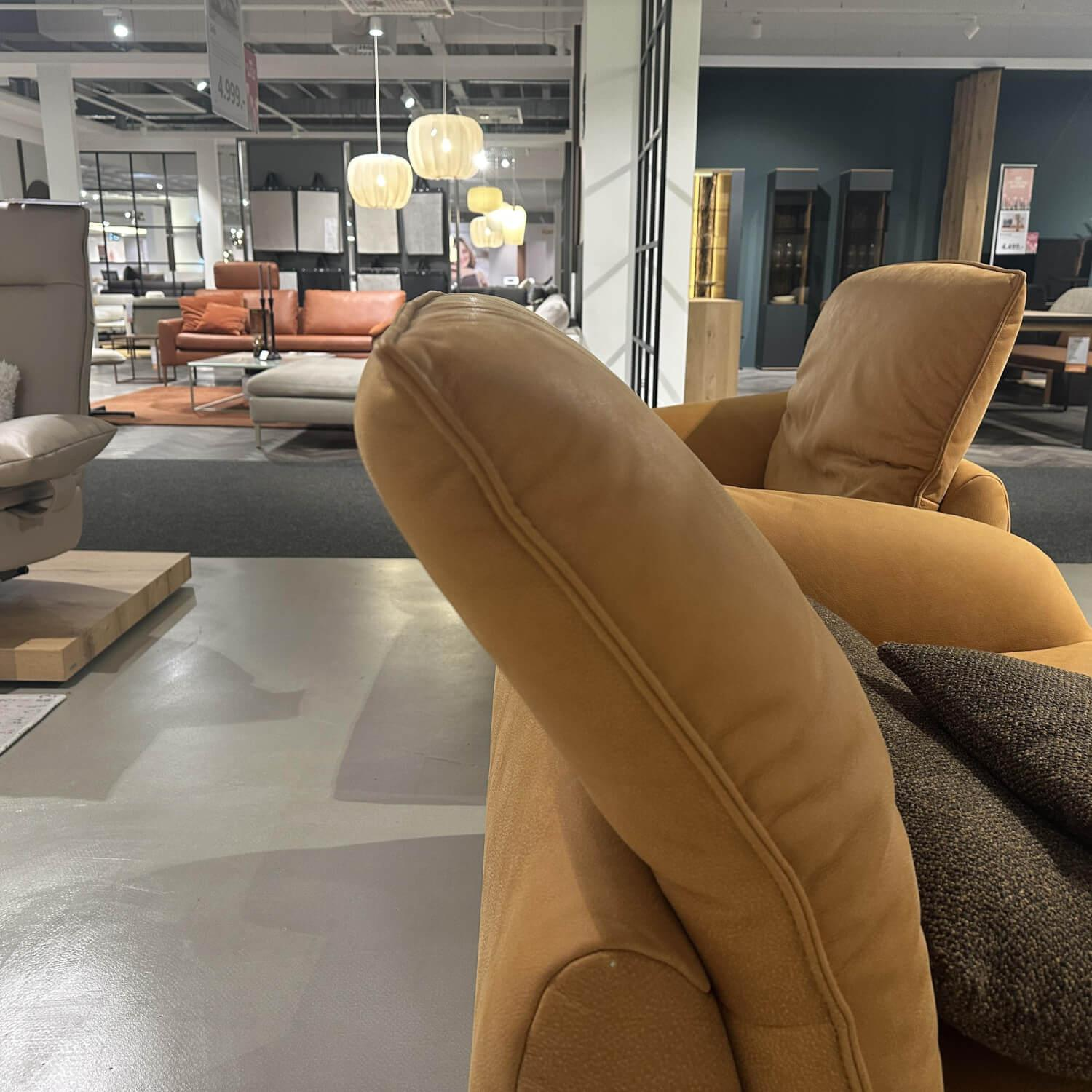 Koinor - Sofa Mooove Leder A-India Sun Braun Plateau Wildeiche Furniert - 2