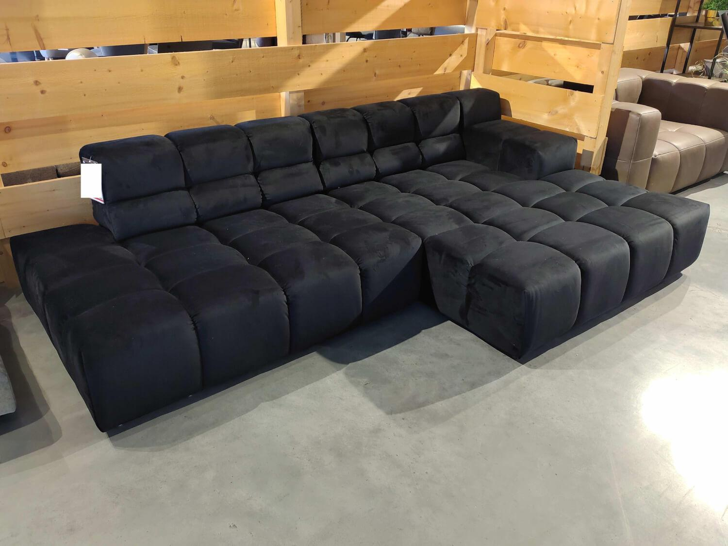 Designwerk - Ecksofa Temple Stoff G056 Jolie Black Füße Metall Schwarz Mit Sitztiefenverstellung - 3