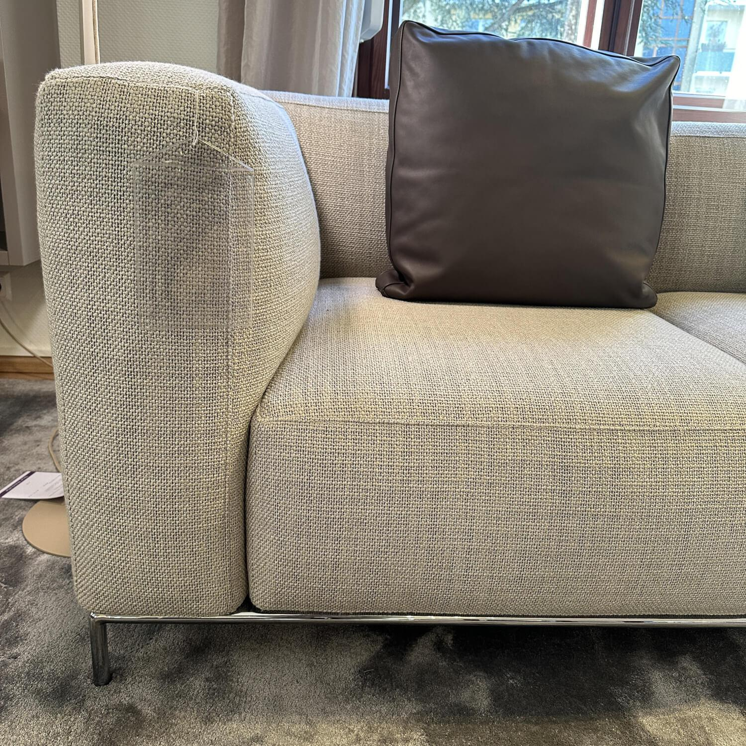 Cassina - Ecksofa Mex Hi Stoff Tensing Farbe 03 Perla Grau Gestell Metallstruktur Verchromt - 8