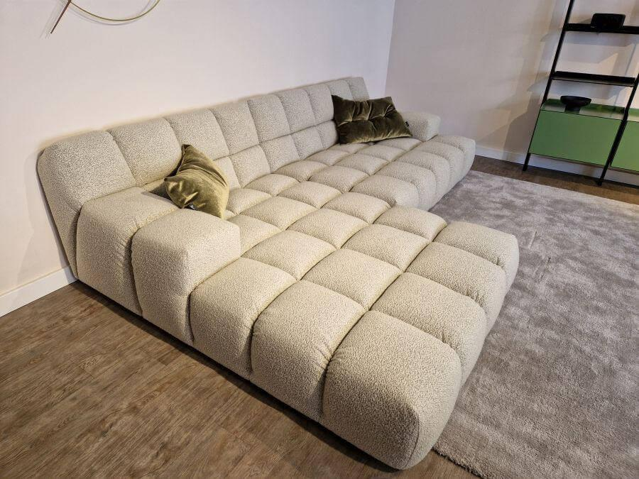 Bretz - Ecksofa Ocean 7 Stoff 65 7249 Jaquard Bouclé Salt And Pepper mit 2 Kissen - 5
