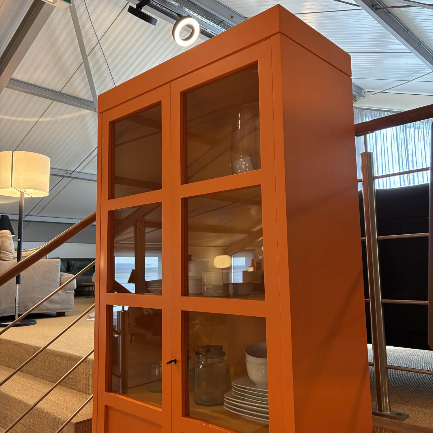 Marktex - Vitrine 6338/1-19 Massivholz Pinie Bicolor Orange Gelb Lasiert - 6