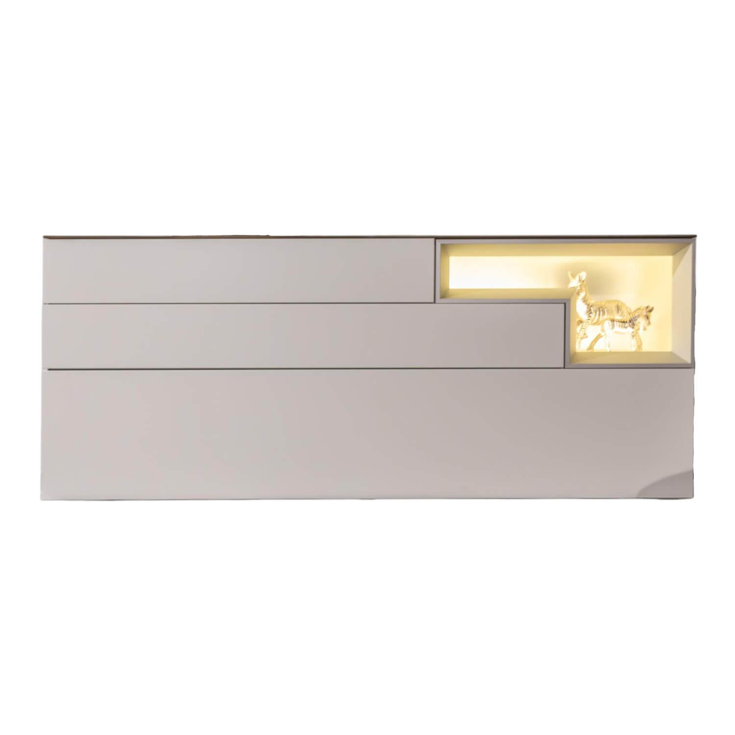 Sideboard Tetrim Lack Reinweiß Keramik Strom Nero Braun Inklusive Beleuchtung Und Fernbedienung
