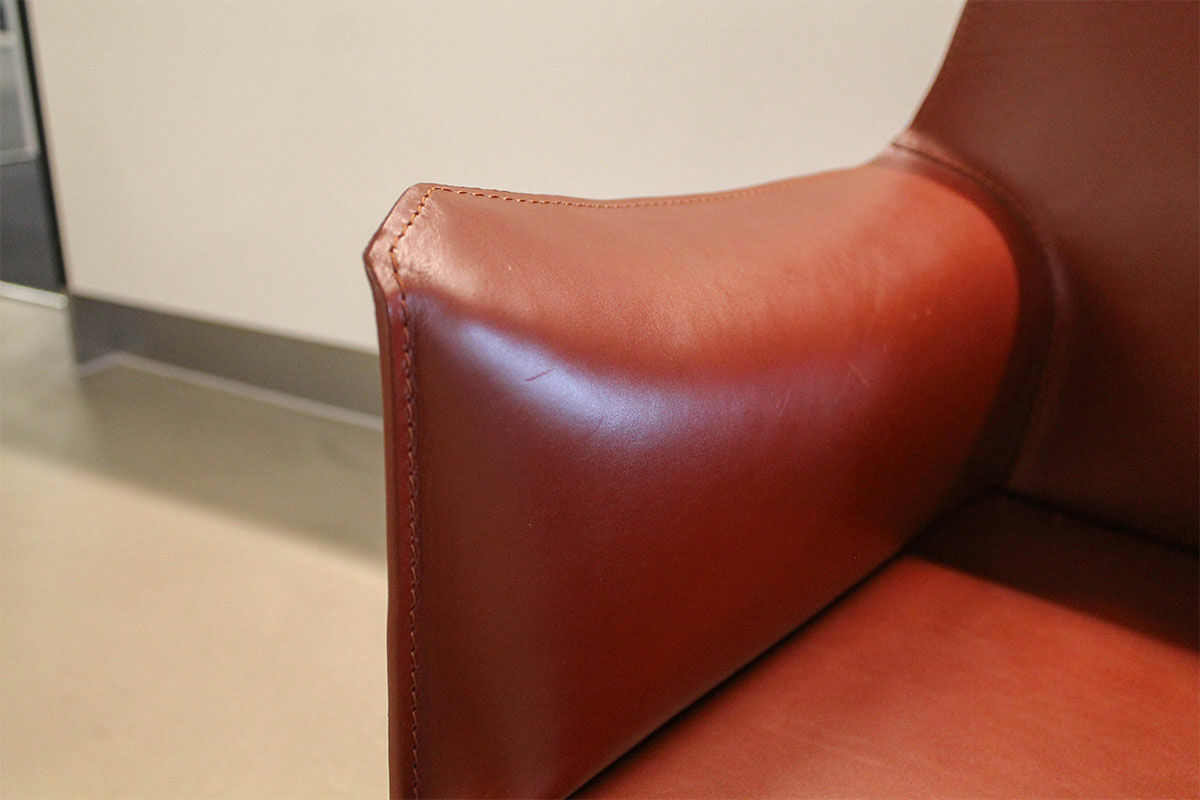 Cassina - 4er Set Armlehnstuhl Cab 413 Maxi Kernleder Rosso Bulgaro Rotbraun Gestell Stahl - 5
