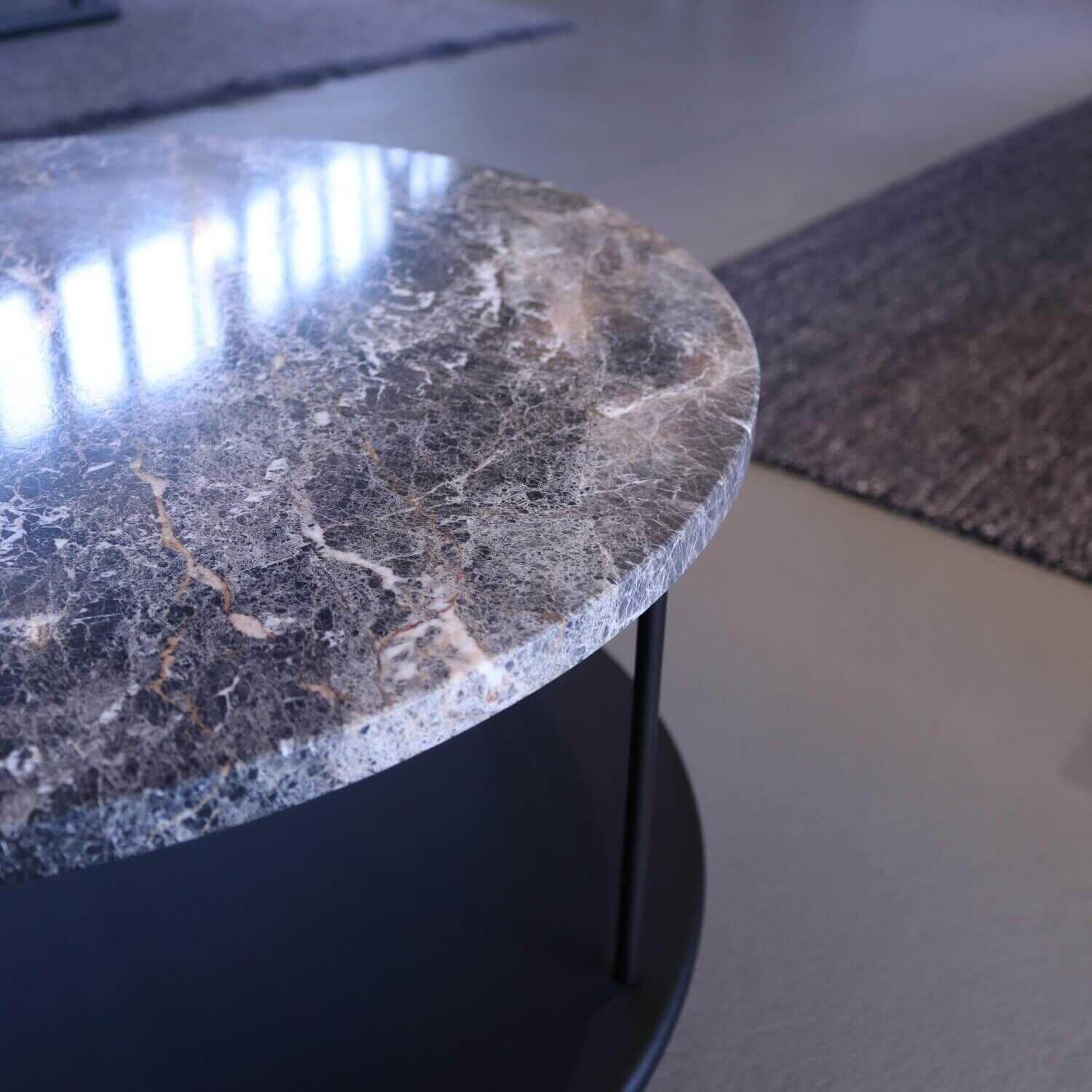 Beistelltisch DD Table Tischplatte Marmor Füße Bronze Pulverbeschichtet