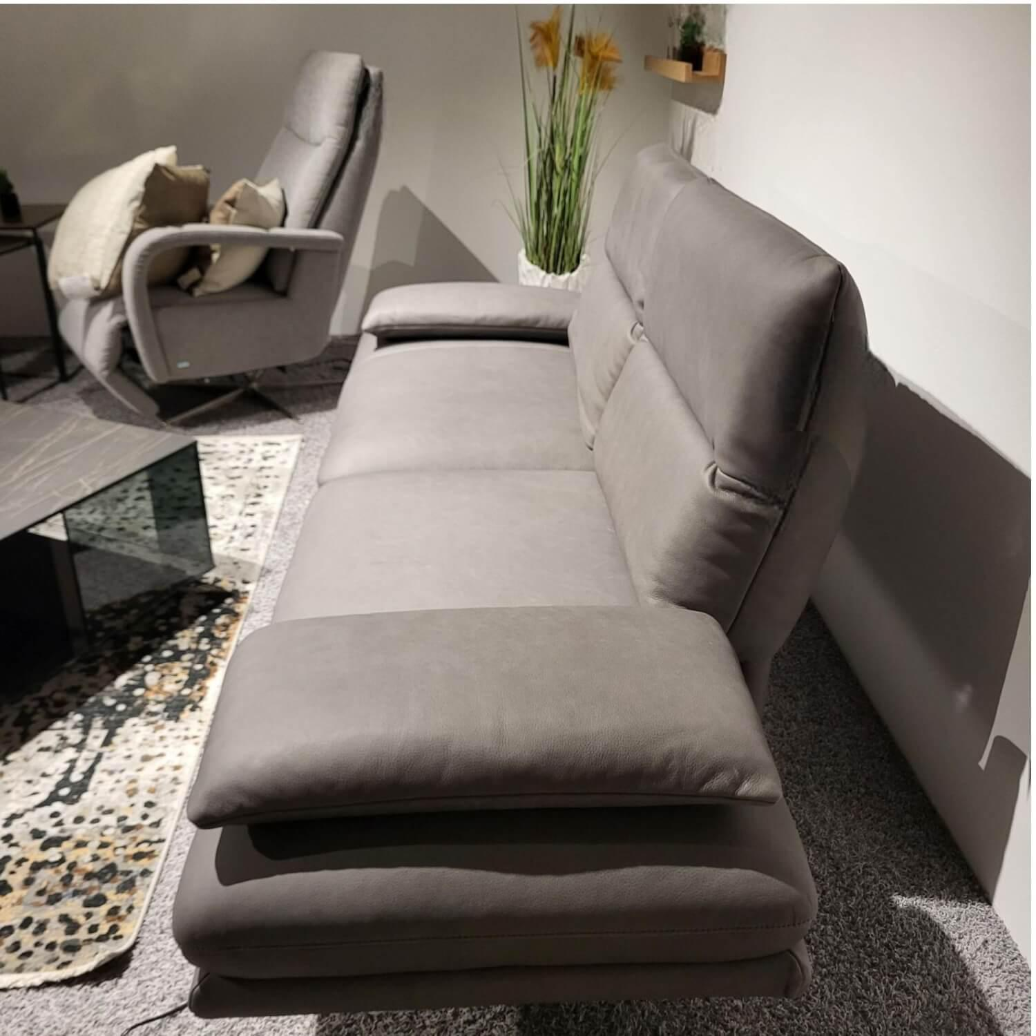 Comfort Republic - Sofa Klier ConceptNo 1 Leder L40 Grey Grau Füße Edelstahl Gebürstet Mit Rückenverstellung - 5