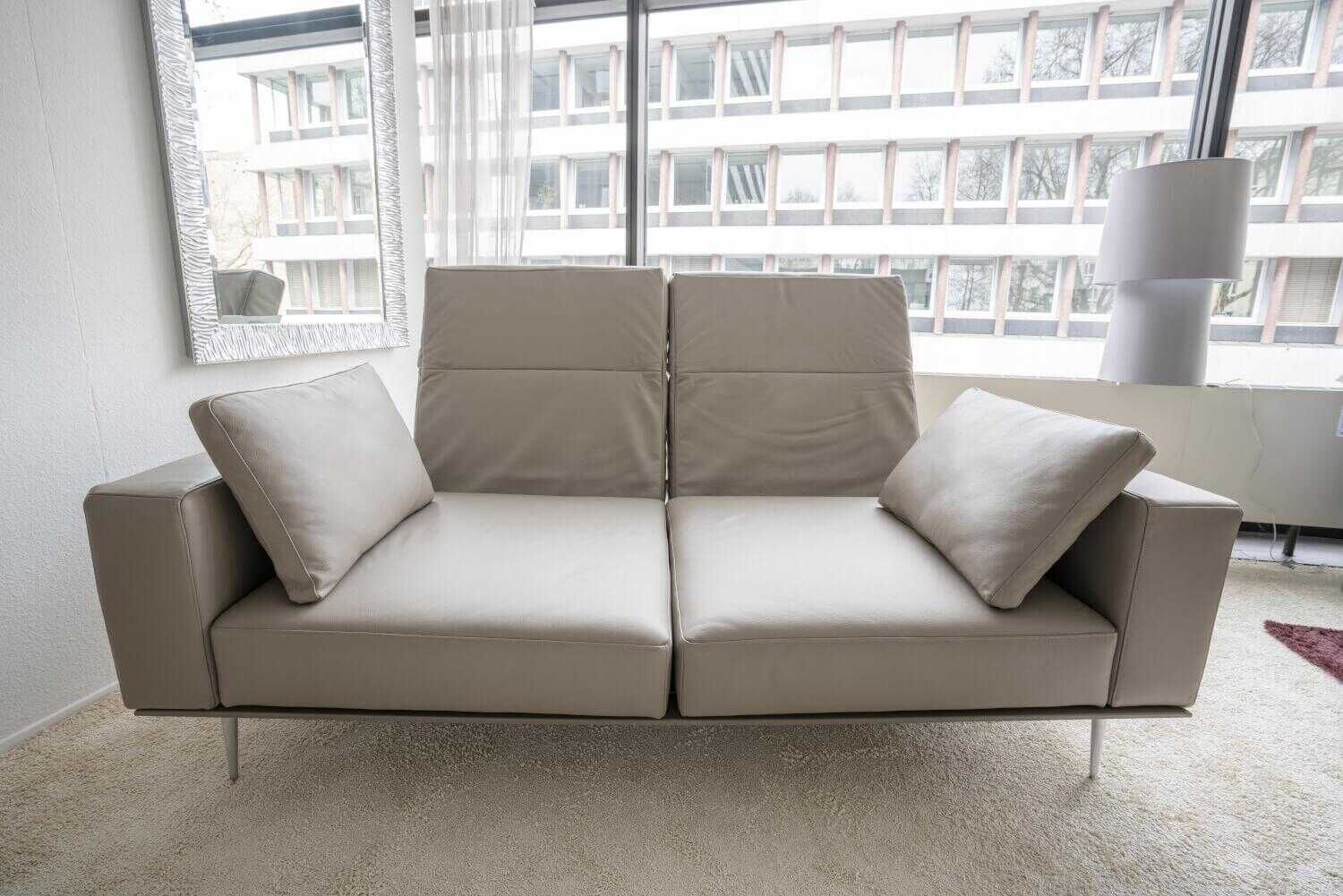 Franz Fertig - Schlafsofa Milan in Leder Grau braun - 3