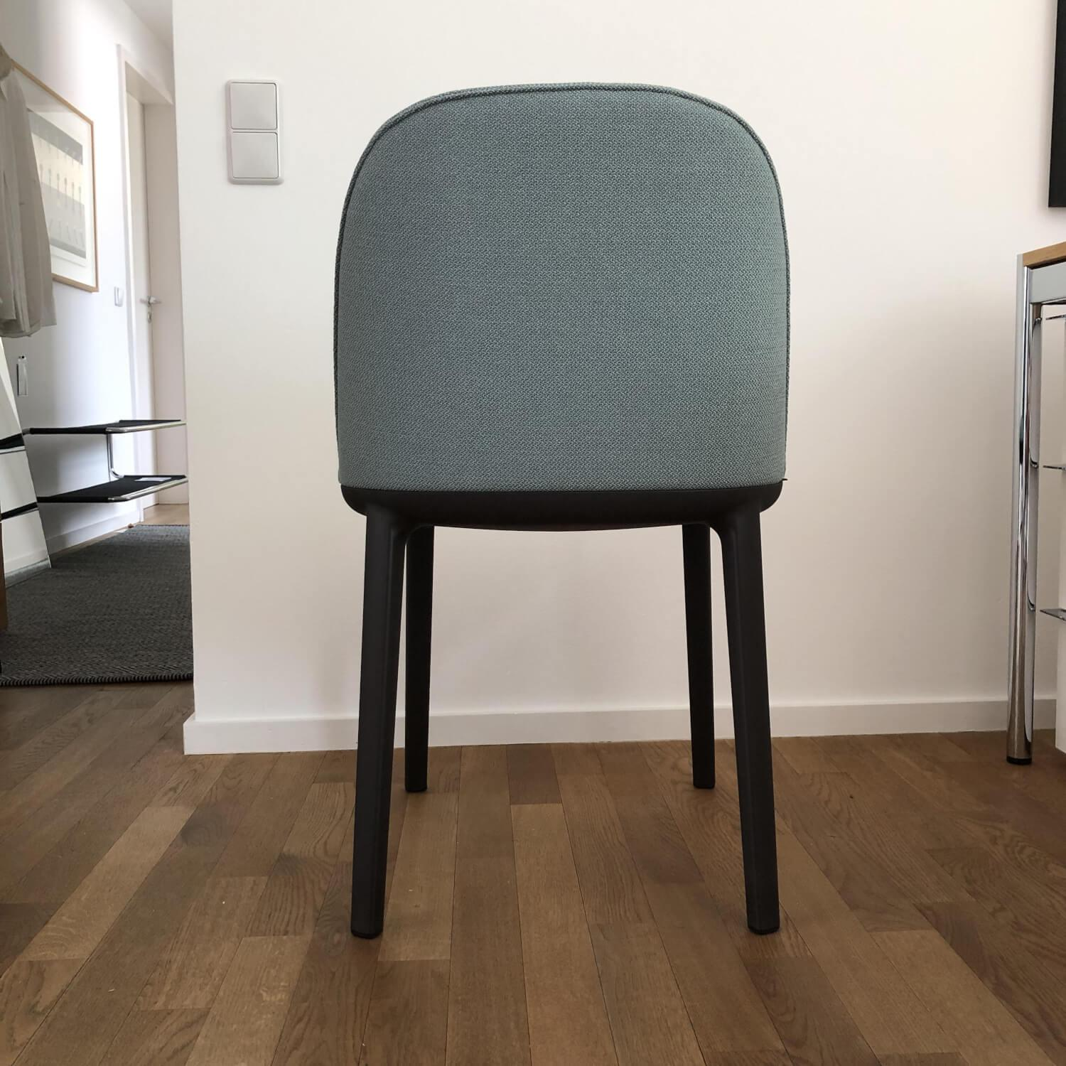 Vitra - Stuhl Softshell Side Chair Stoff Credo Delfin Stahlblau - 2