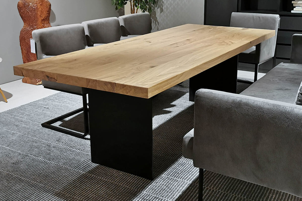 Scholtissek - Esstisch Edition Platte Sibirische Eiche Gestell Schwarz - 6