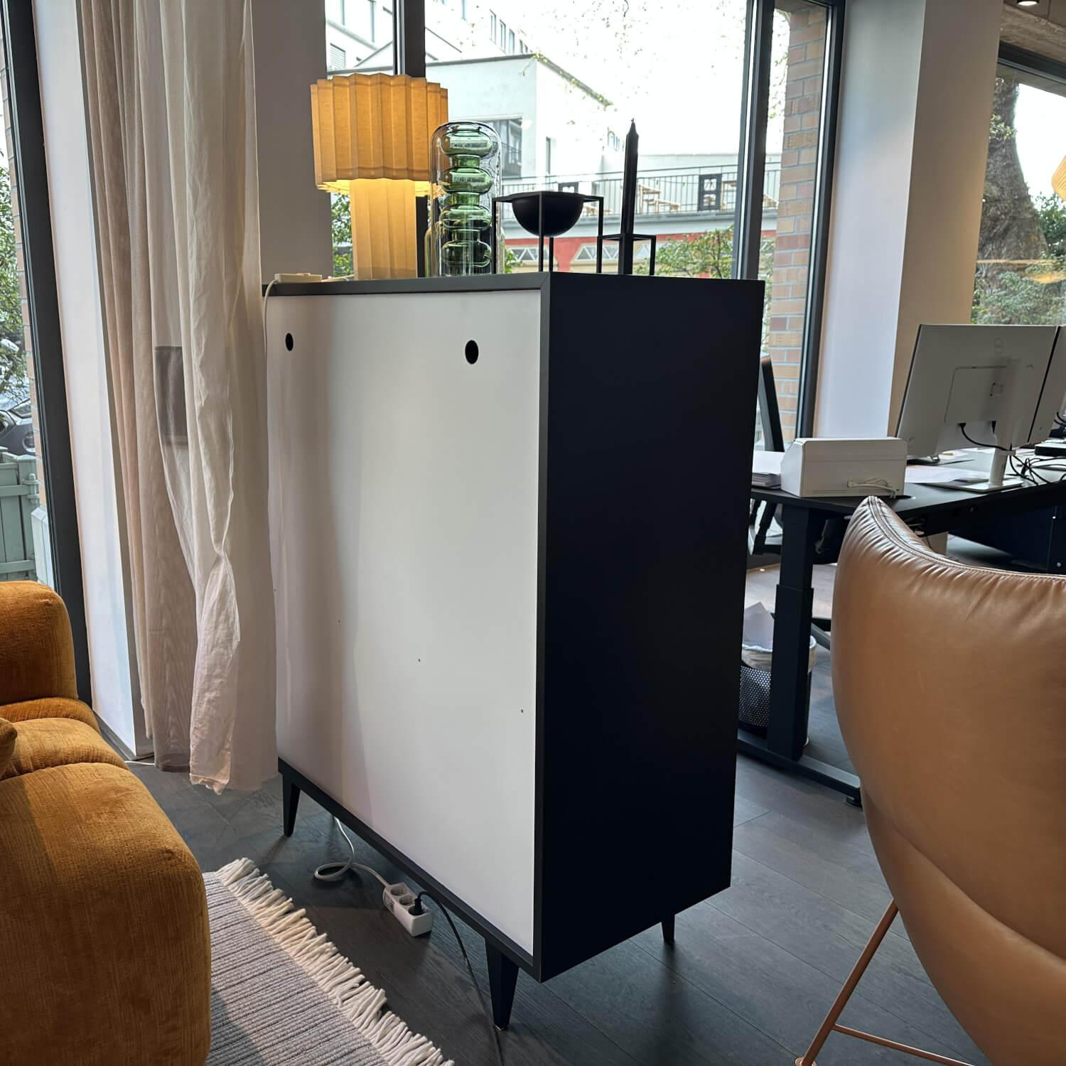 Piure - Schrank Nex Glamour Korpus Mattlack 43 Coal Fronten Spiegelglas 02 Luna - 5