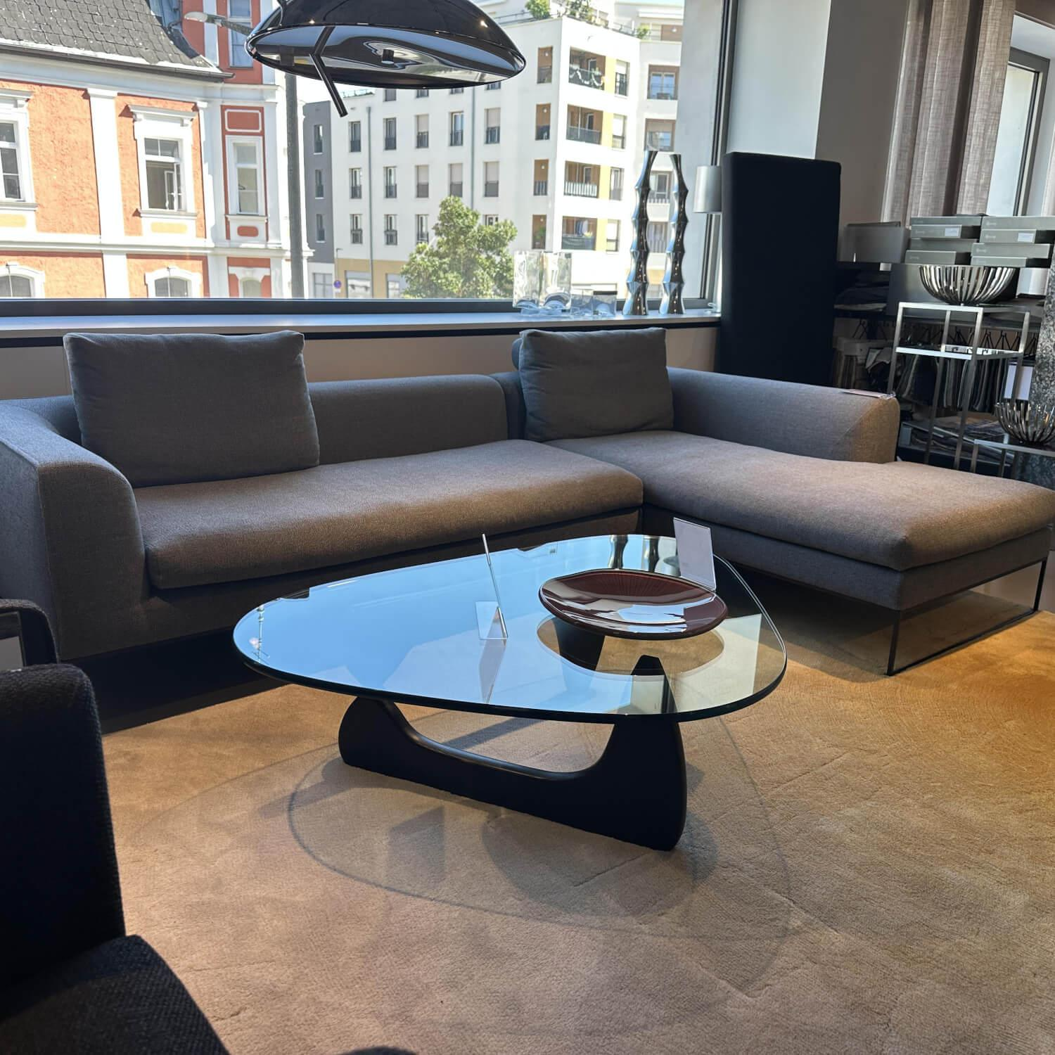 COR - Lounge Sofa Mell Stoff 9131 Anthrazit Gestell M20 Schwarz Lackiert Inklusive Kissen Und Rolle - 3