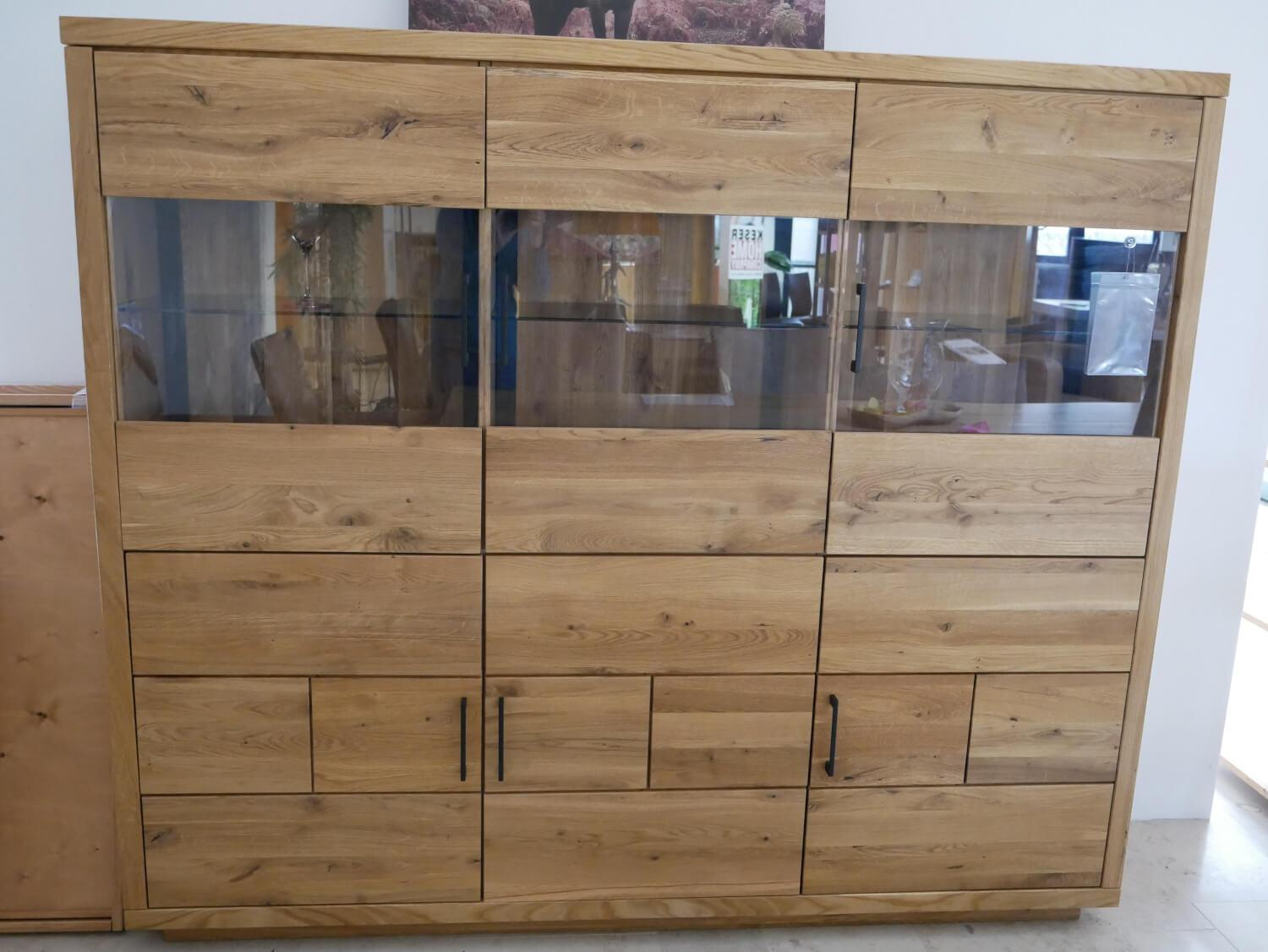 Natura - Highboard Hartford Eiche Massiv Geölt mit Beleuchtung - 6