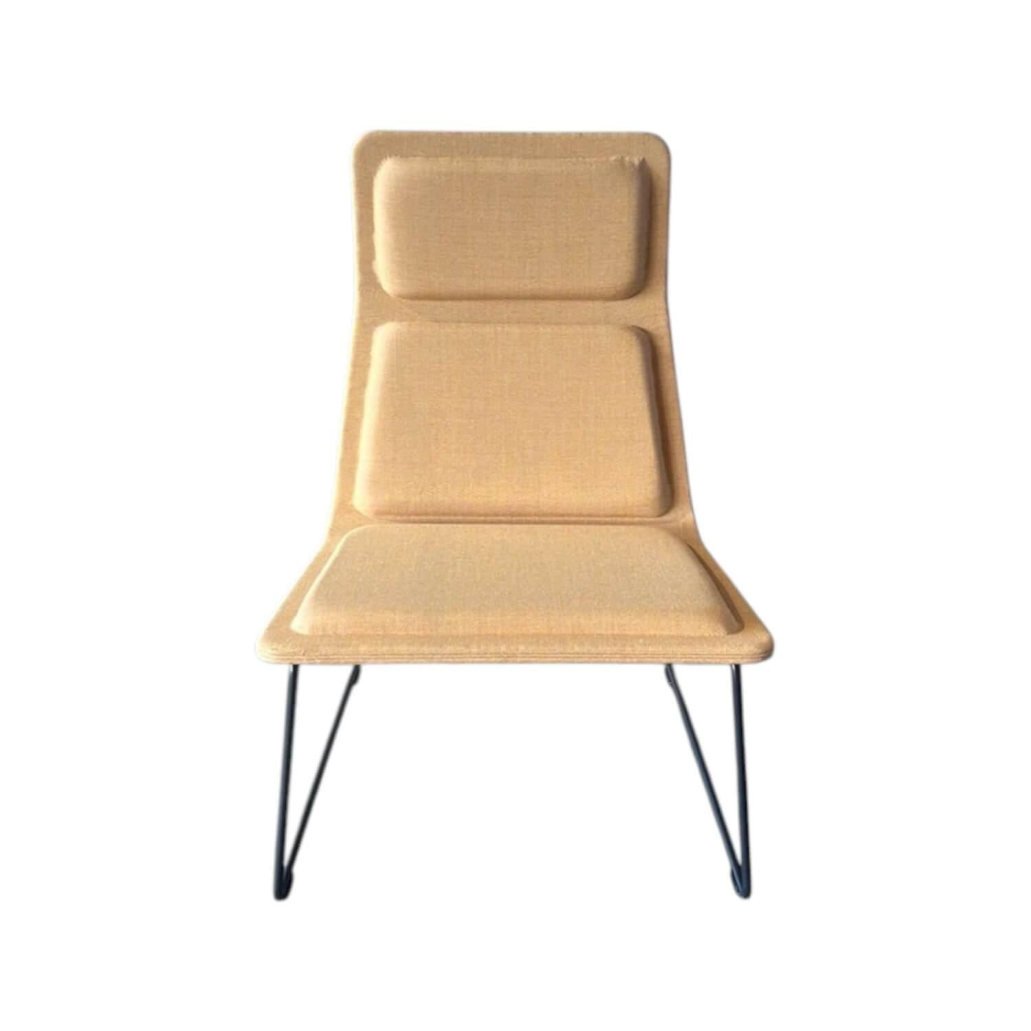 Cappellini - Sessel Low Pad LW 3 Stoff B LO 1048 Grigio Anthrazit Gelb Gestell Schwarz Matt Pulverbeschichtet - 1