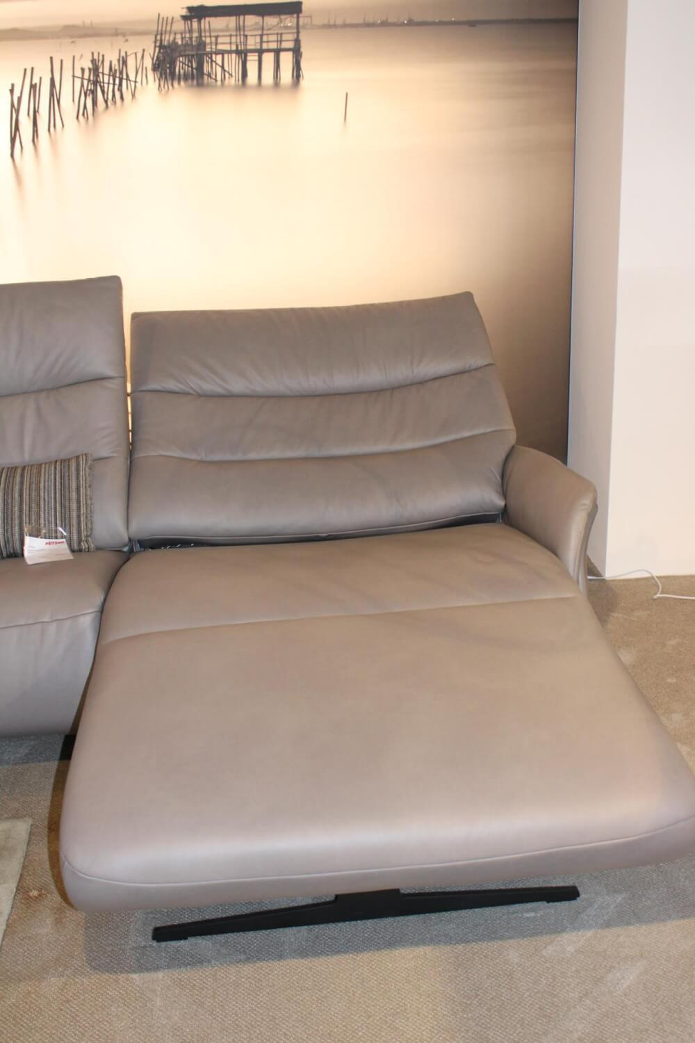 himolla - Ecksofa 4050 Leder Longlife Soft Shadow Grau mit Relaxfunktion - 7