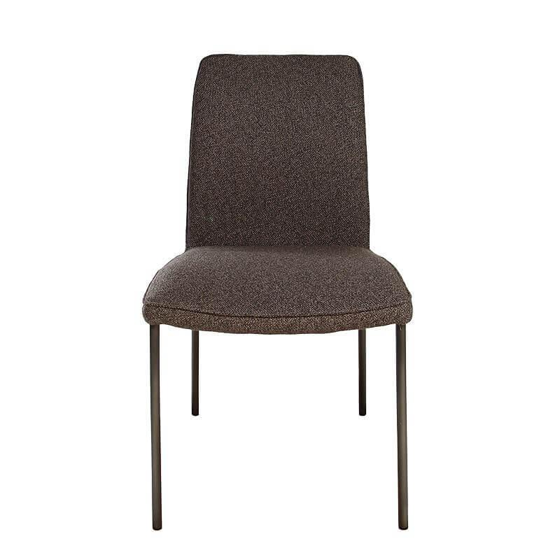 Christine Kröncke - 8er Set Stuhl Jaro Stoff Matteo 021 Roccia Braun Gestell Vierfuß Edelstahl Rauch Braun Matt - 5