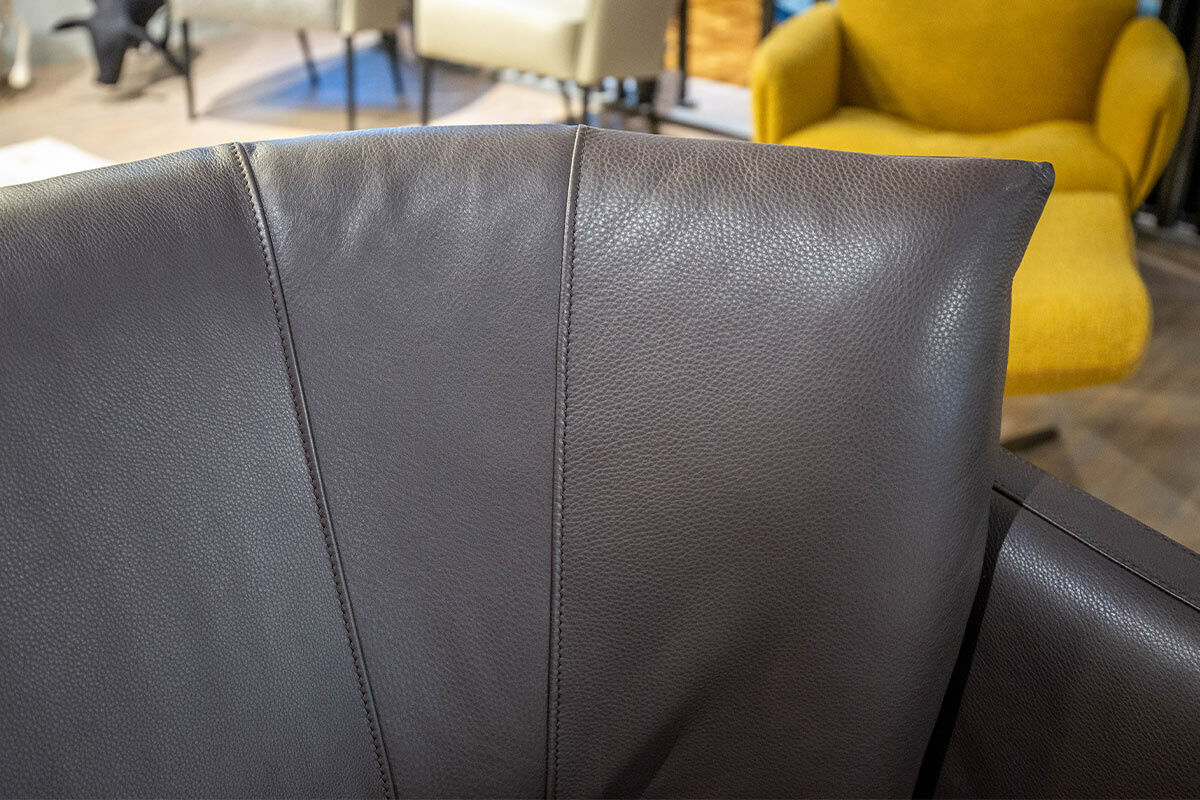 Jori - Sofa Sophia City Leder Lipano Fondente Dunkelbraun Gestell Metall Schwarz  - 3
