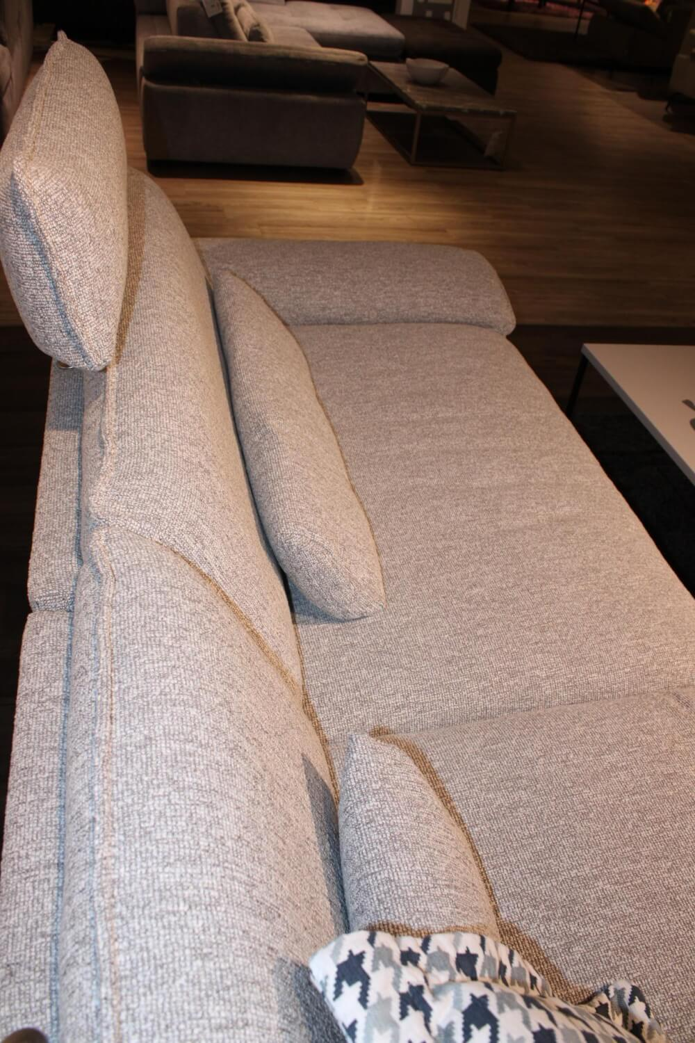 Hukla - Ecksofa Bennet Stoff 20 Loft Silber mit 2 Kissen - 2