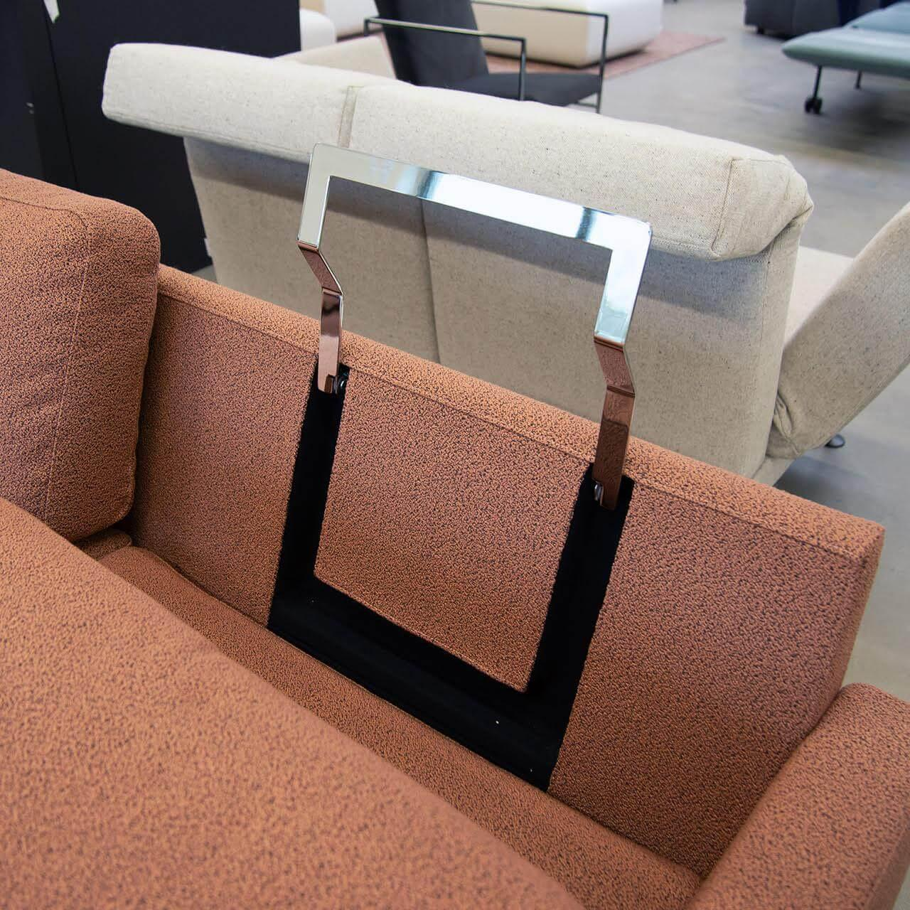 Brühl - Ecksofa Alba Stoff 5275 51 Rosa Orange Kufe Schwarz Pulverbeschichtet Mit 2 Seitenteilkissen - 2