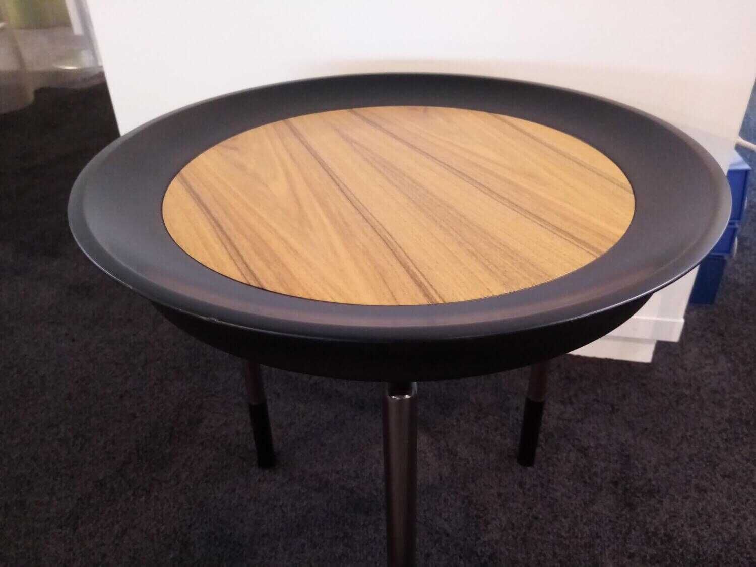 Giorgetti - Beistelltisch Athene Massivholz Eiche Gestell Schwarz Silber - 3