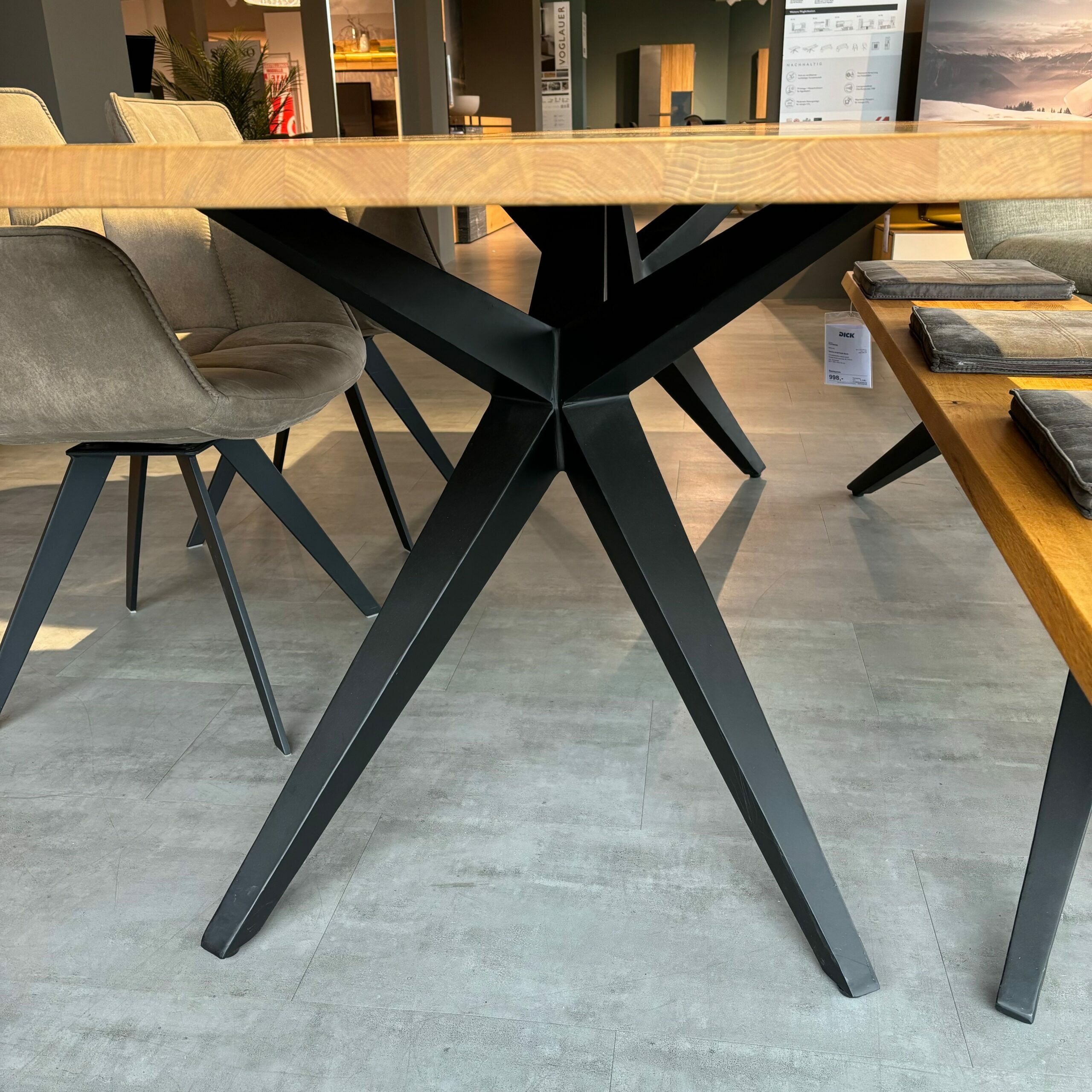 Musterring - Essgruppe Tamina Charaktereiche Massiv Geölt Stoff Microfaser Aberdeen Stone Grau Und Anthrazit  - 4