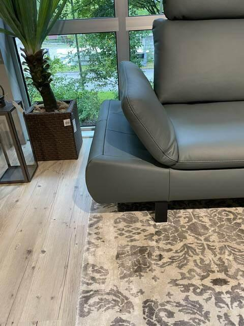 Activineo - Ecksofa Bergamo Leder W2 Opal Grün Gestell Schwarz - 4