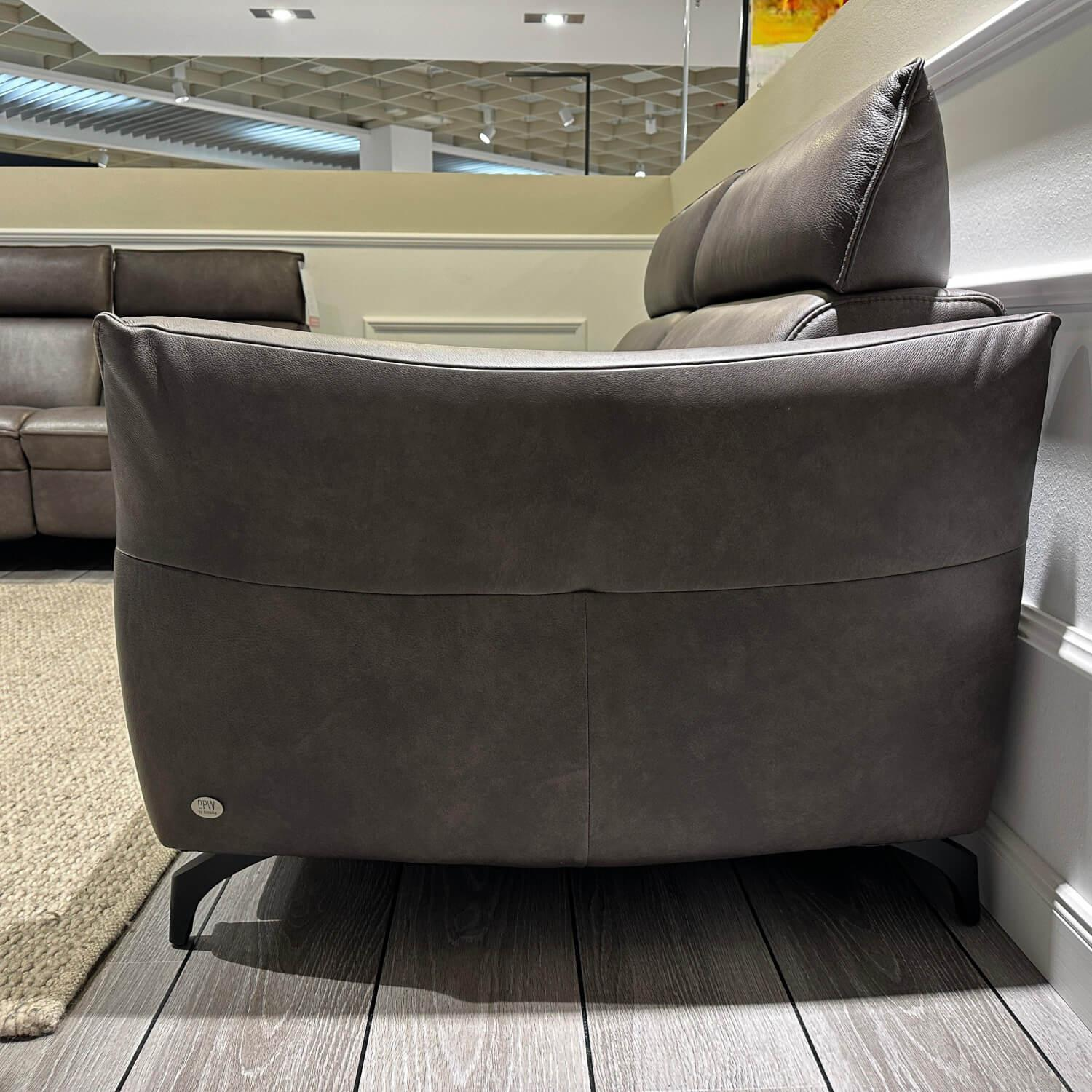 himolla - Garnitur Hazel 1926 Leder Eleganza 27 Dunkelbraun Füße Metall Anthrazit Mit Verstellung Inklusive Hocker - 4