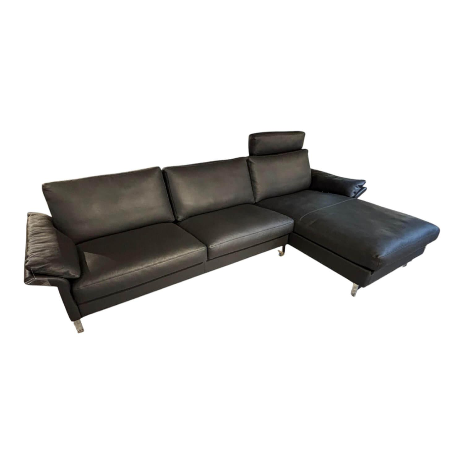 Erpo - Ecksofa Classics 960 Leder 43.059 Anthrazit Kufe Hochglanz mit Relaxfunktion - 1