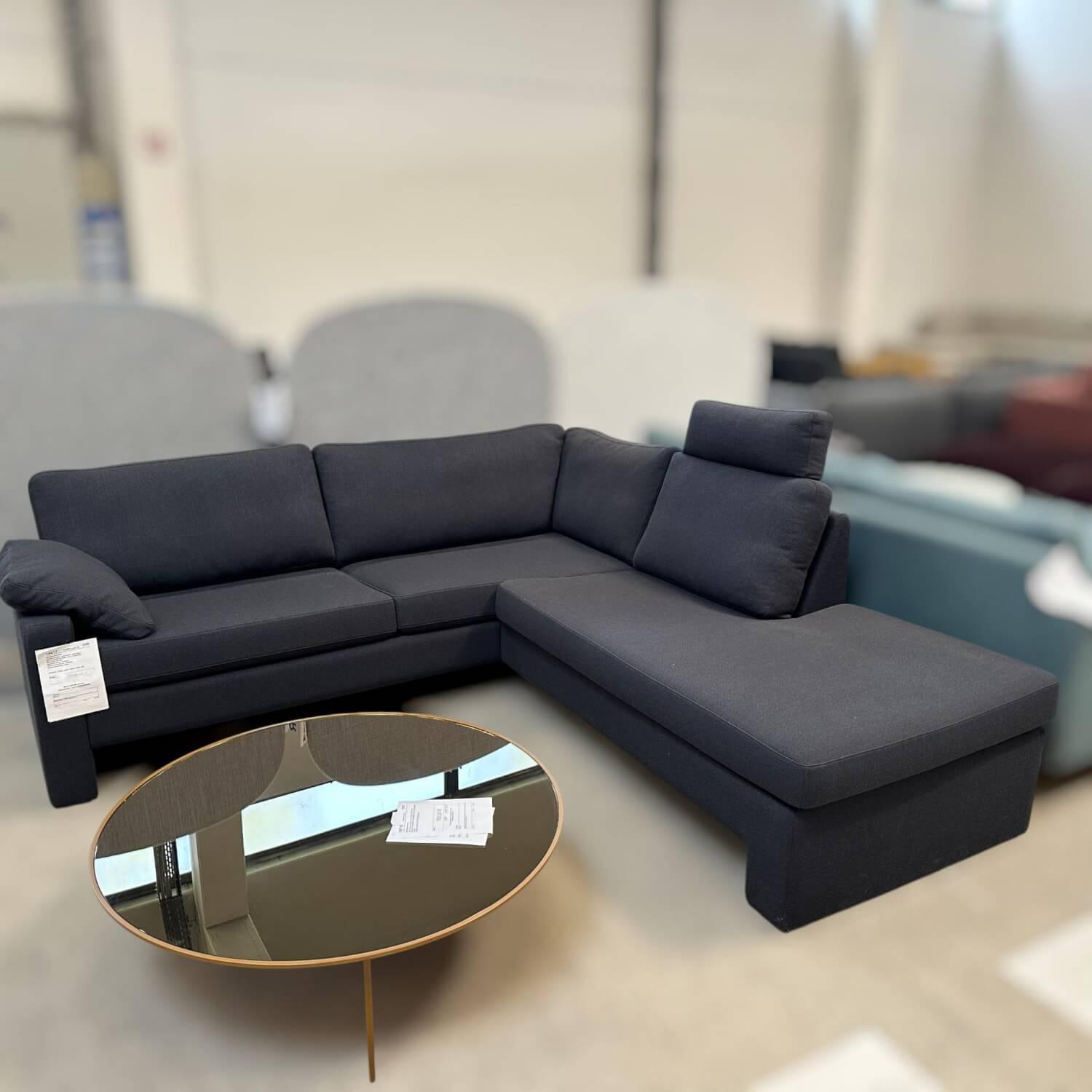 COR - Ecksofa Conseta Stoff 9168 Anthrazit Gestell Anthrazit Mit Stoff Bezogen Mit Kissen Und Kopfstütze - 3