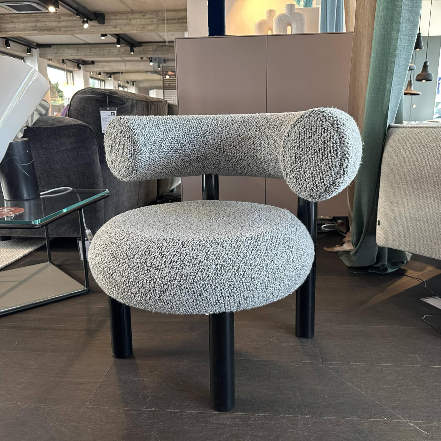 Tom Dixon - Sessel Fat Lounge Stoff Storr 0612 D Grau Gestell Stahl Schwarz - 6