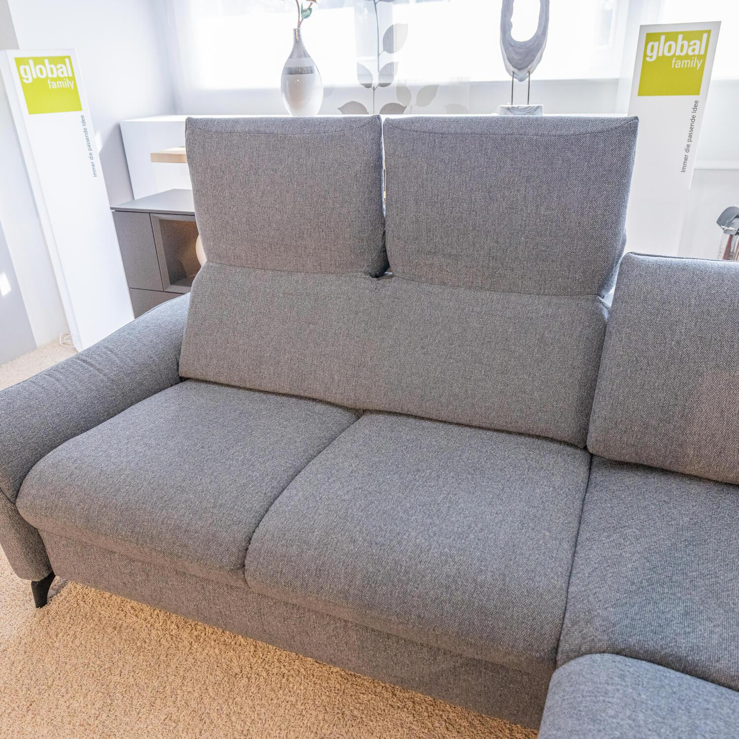 himolla - Ecksofa Spektra 1178 Bezug Stoff 24 Q2 Melang Mare Grau Metallfuß Anthrazit Pulverbeschichtet - 4