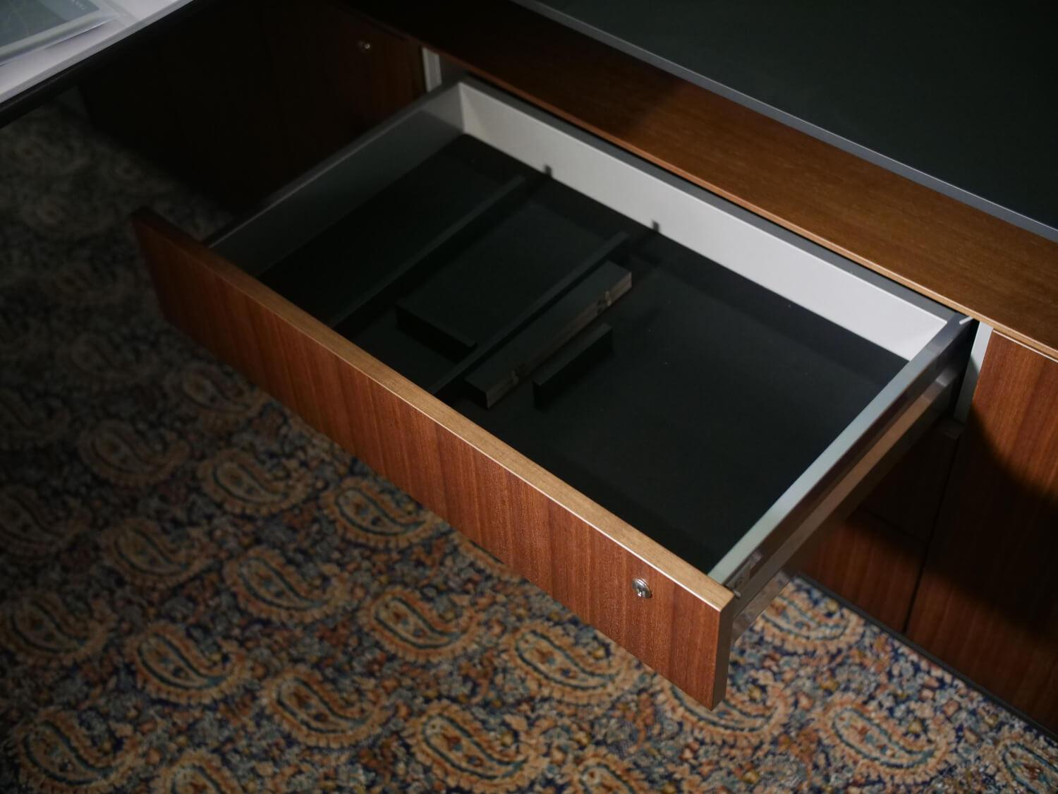 Walter Knoll - Keypiece Communication Desk Nussbaum Höhenverstellbar Mit Leder Ein- Und Auflagen - 3