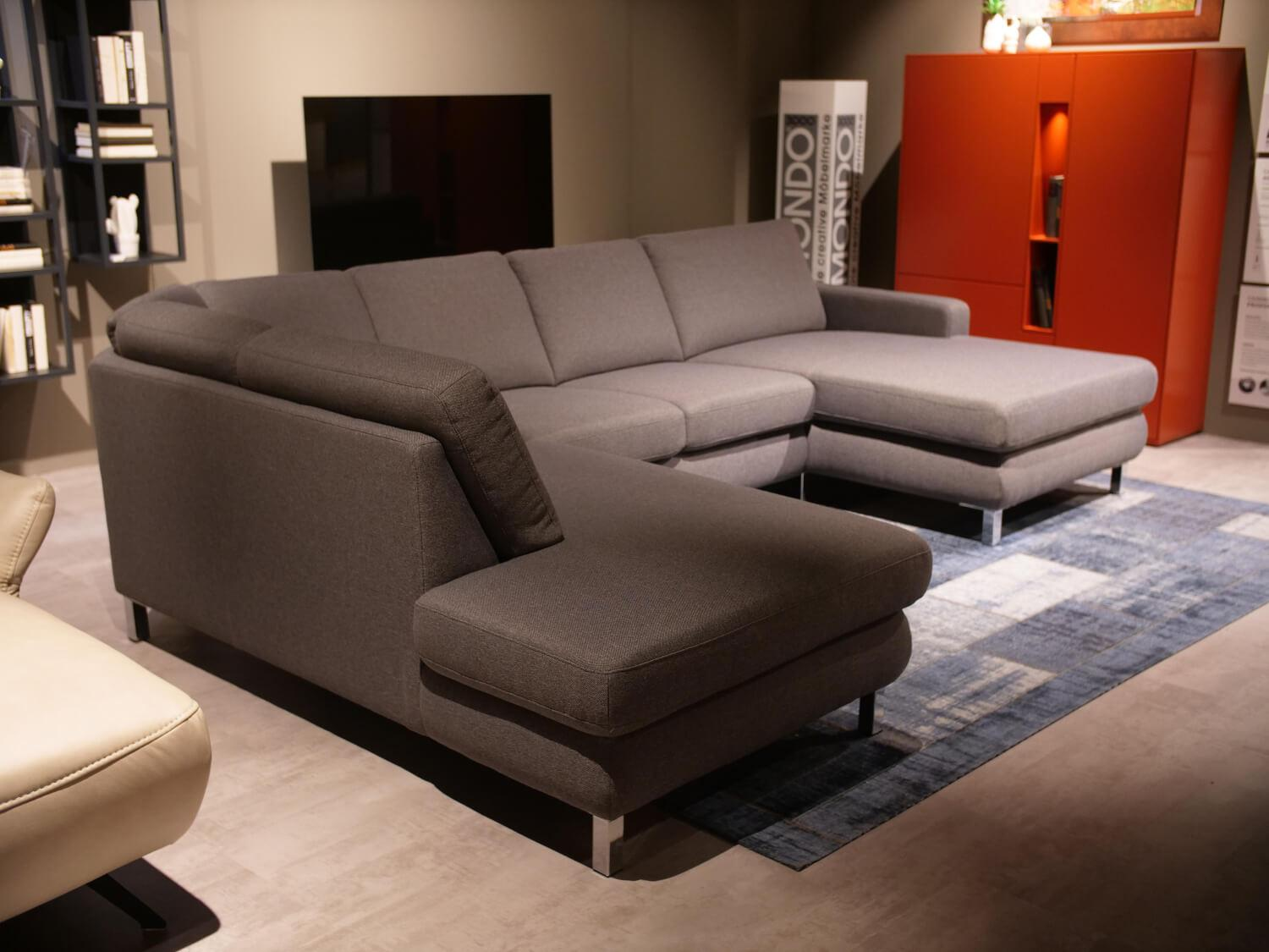Musterring - Wohnlandschaft MR 365 Bezug Stoff Orlando Dark Grey Grau Metallfuß Chrom Beschichtet - 12
