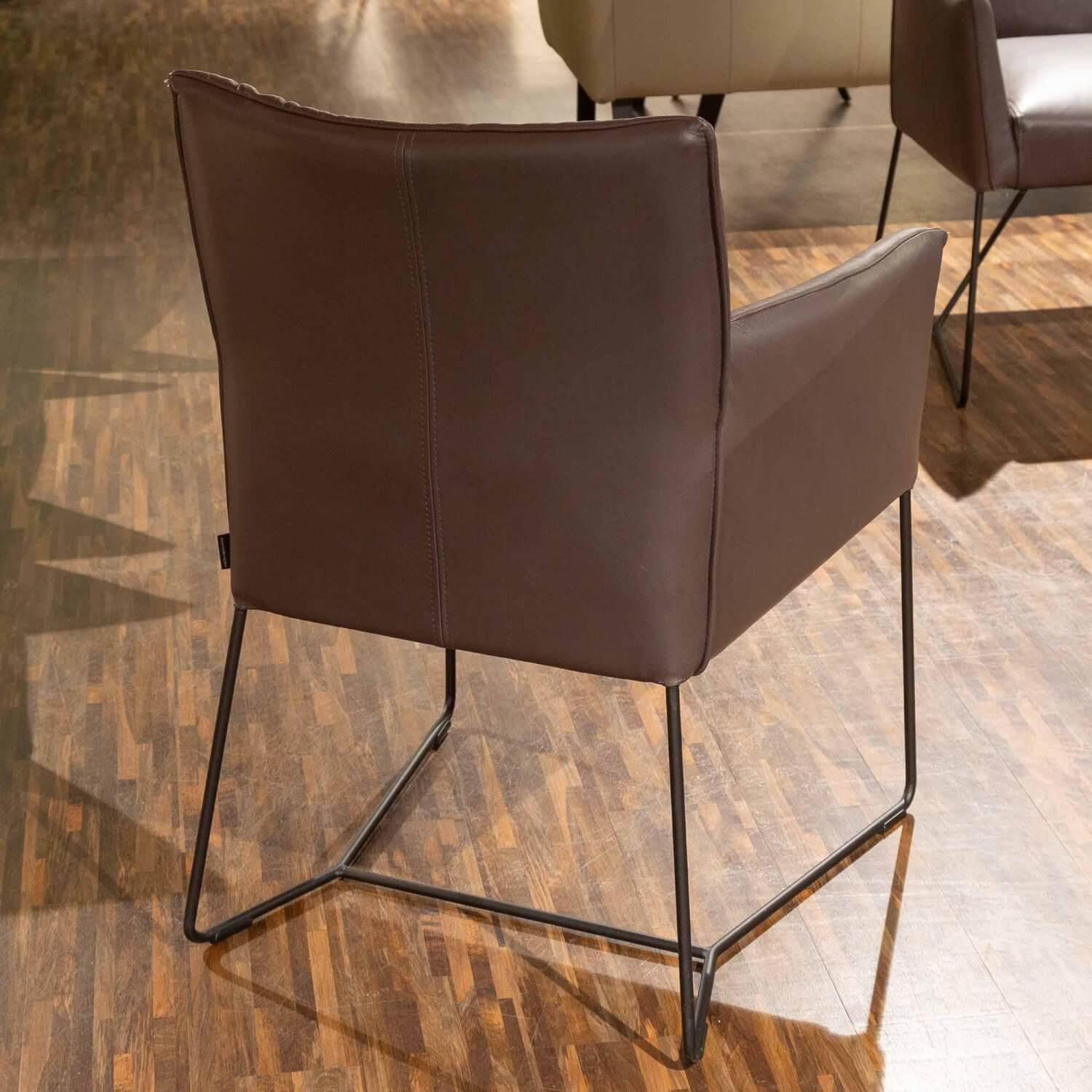 Musterring - Seating group Picara Leather 3 Lomé Anthracite And Fabric VI Hugo Mustard Yellow Frame Metal Black - 5