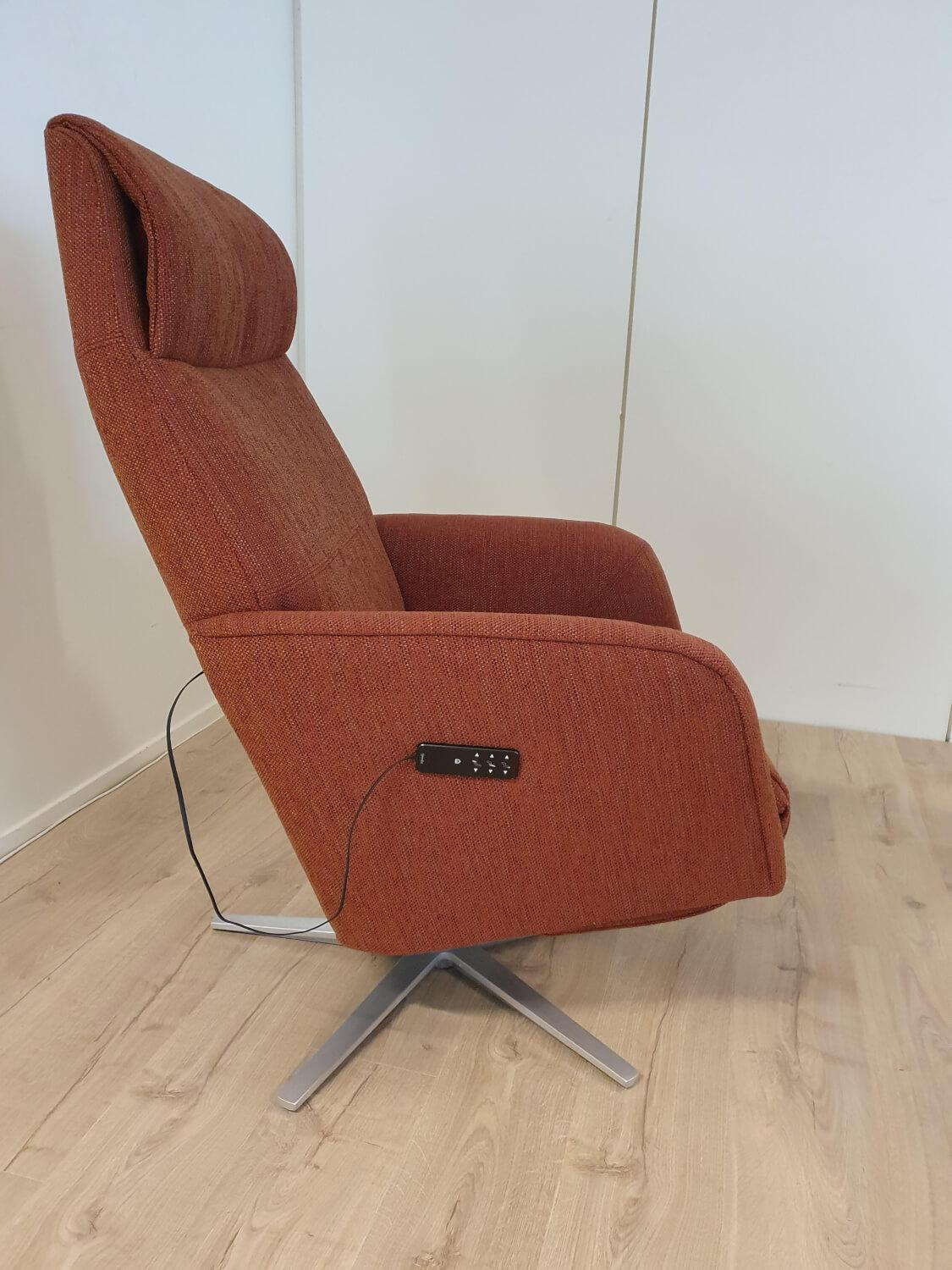 Stressless - Sessel Scott Power Stoff Linden Burgundy Rot Gestell Sirius Gestell Metall Chrom Mit Elektrischer Verstellung - 4