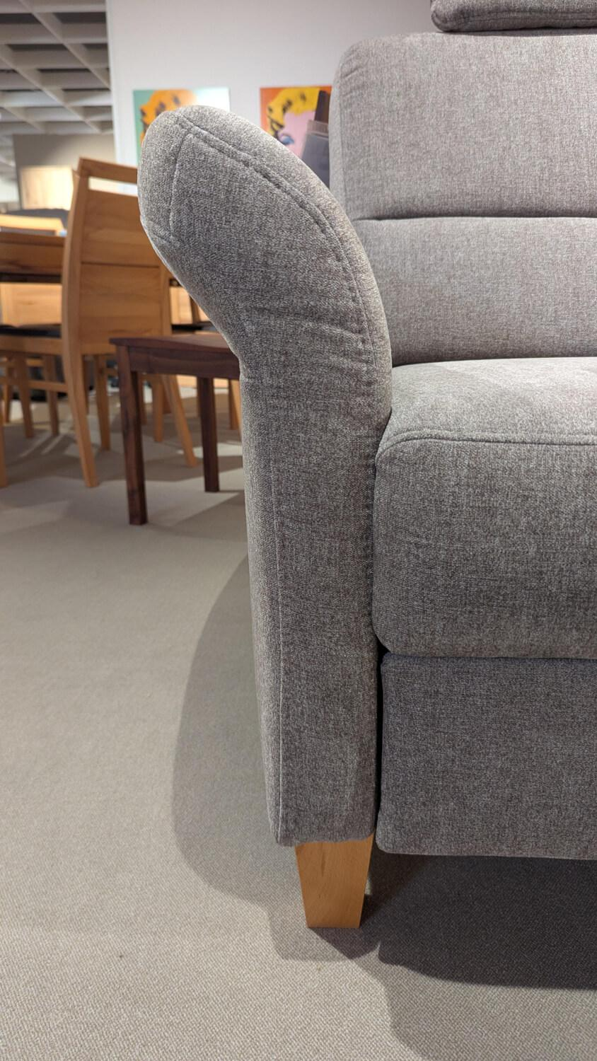 Sit & More - Ecksofa Paliano Stoff Alvaro Latte Fuß Buche Eichefarbig mit 2 Kopfstützen - 6